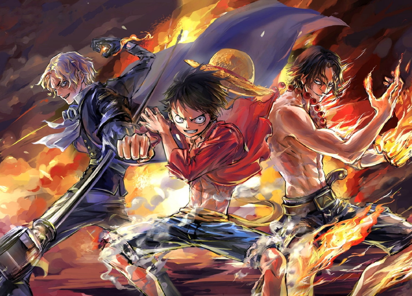 X Luffy Ace And Sabo One Piece Team X Resolution Wallpaper HD Anime K