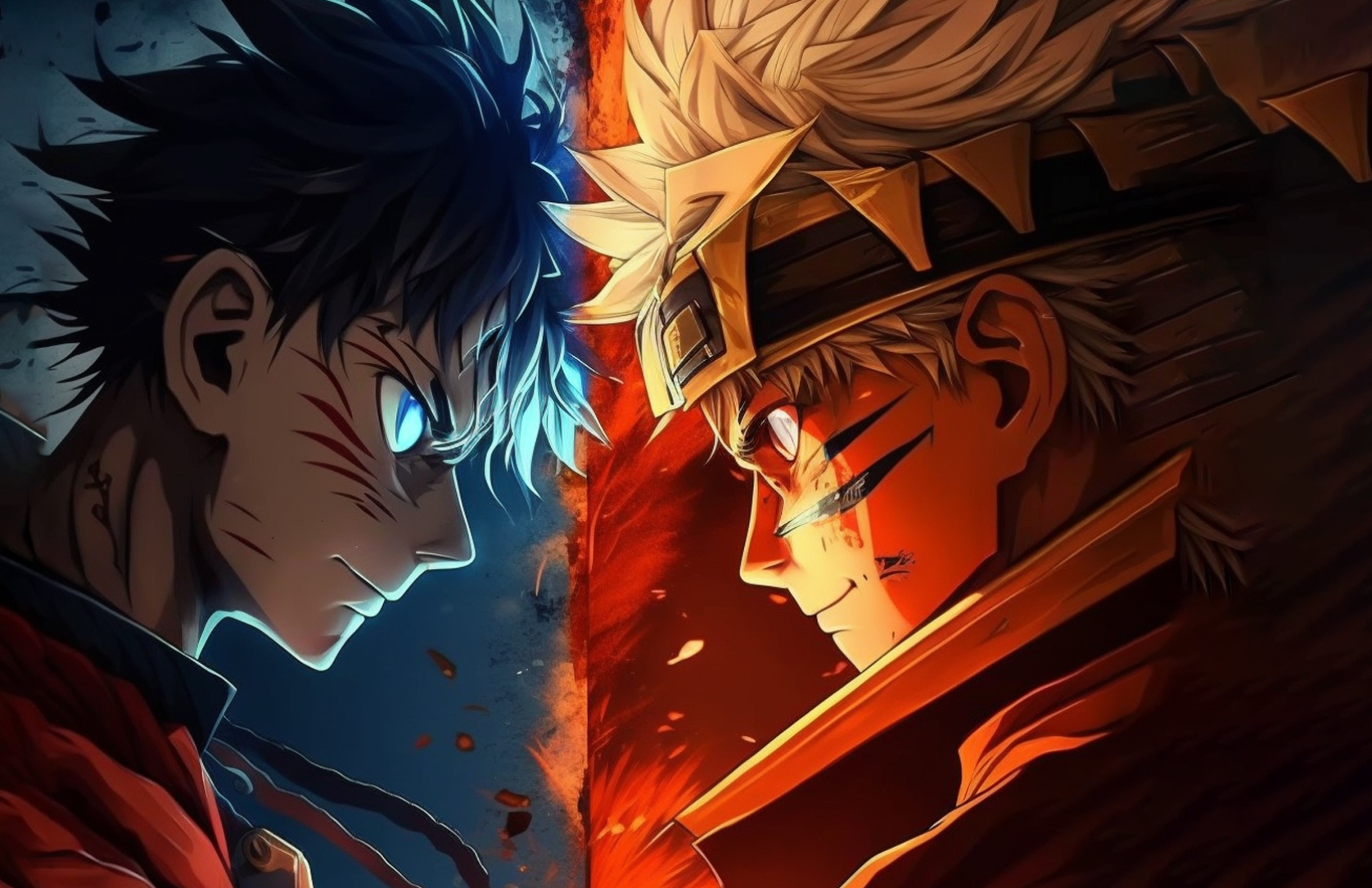1676x1085 Luffy vs Naruto Fight Art 1676x1085 Resolution Wallpaper, HD