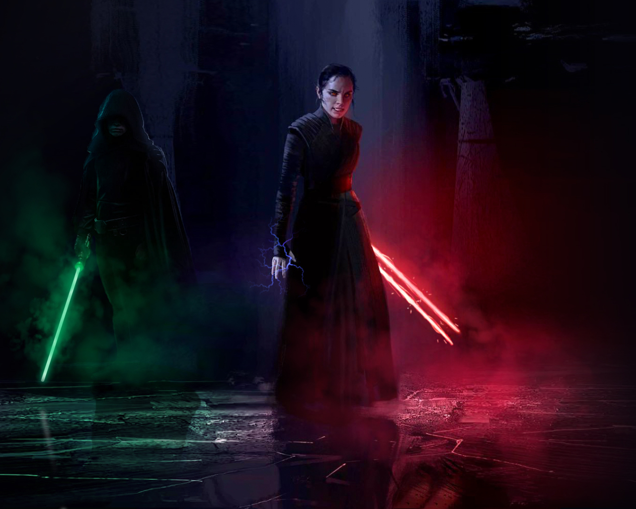 1280x1024 Luke vs Rey Palpatine Star Wars 1280x1024 Resolution ...