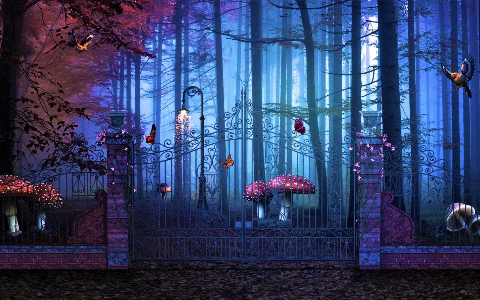 1680x1050 Magical Gate to Artistic Forest 1680x1050 Resolution