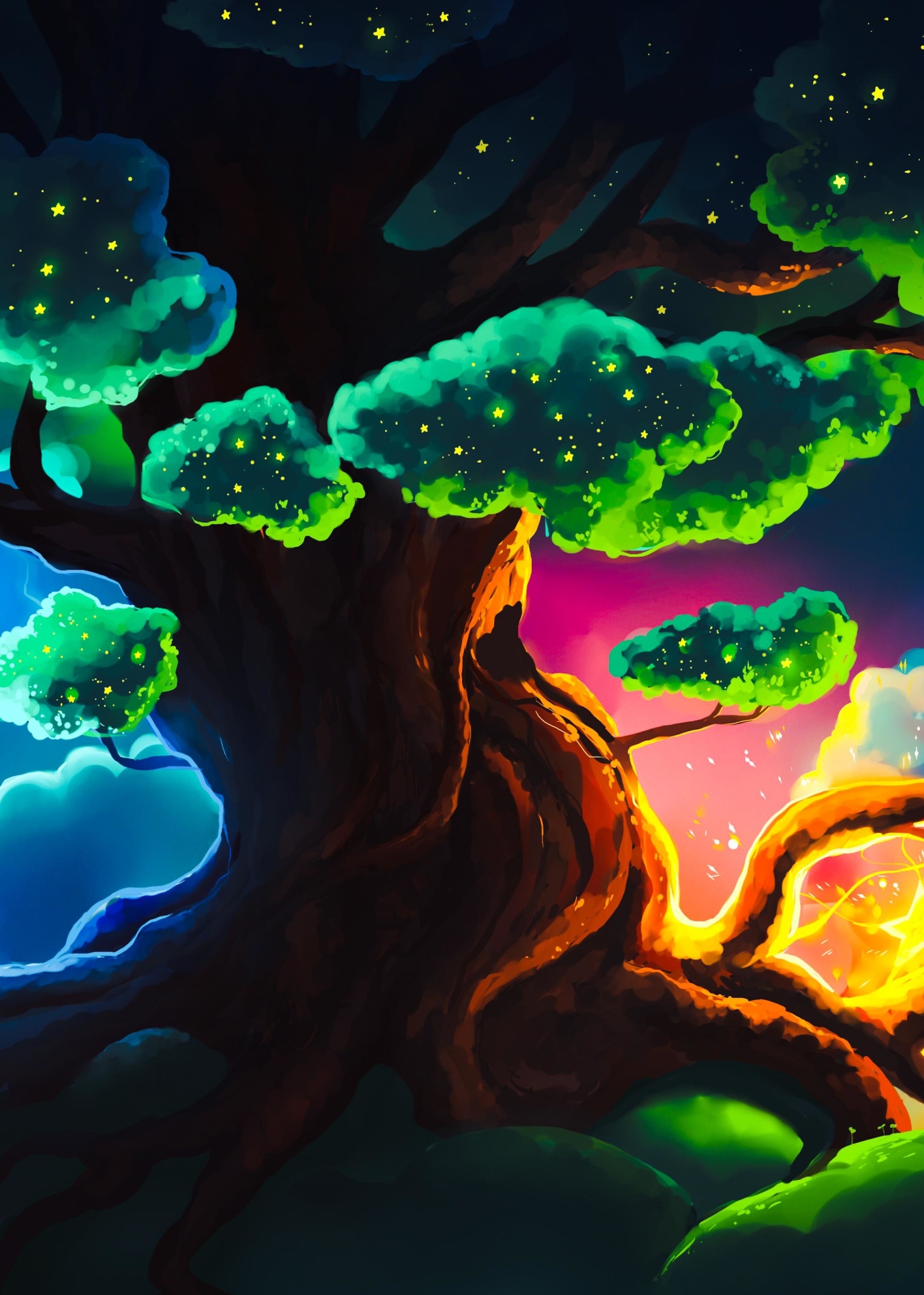 1536x2152 Magical Tree Art 1536x2152 Resolution Wallpaper, HD Fantasy