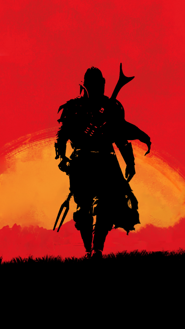 750x1334 Mandalorian x Red Dead Redemption 2 iPhone 6, iPhone 6S