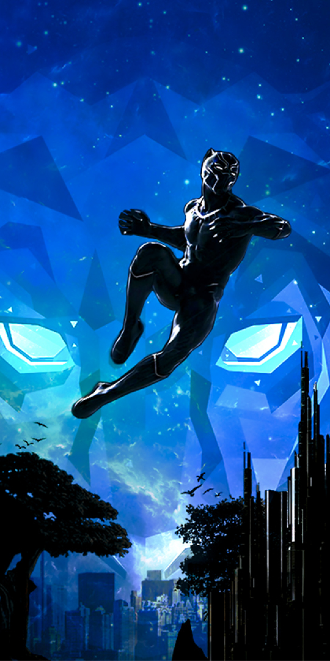 1080x2160 Marvel Black Panther Artwork 2018 One Plus 5thonor 7xhonor