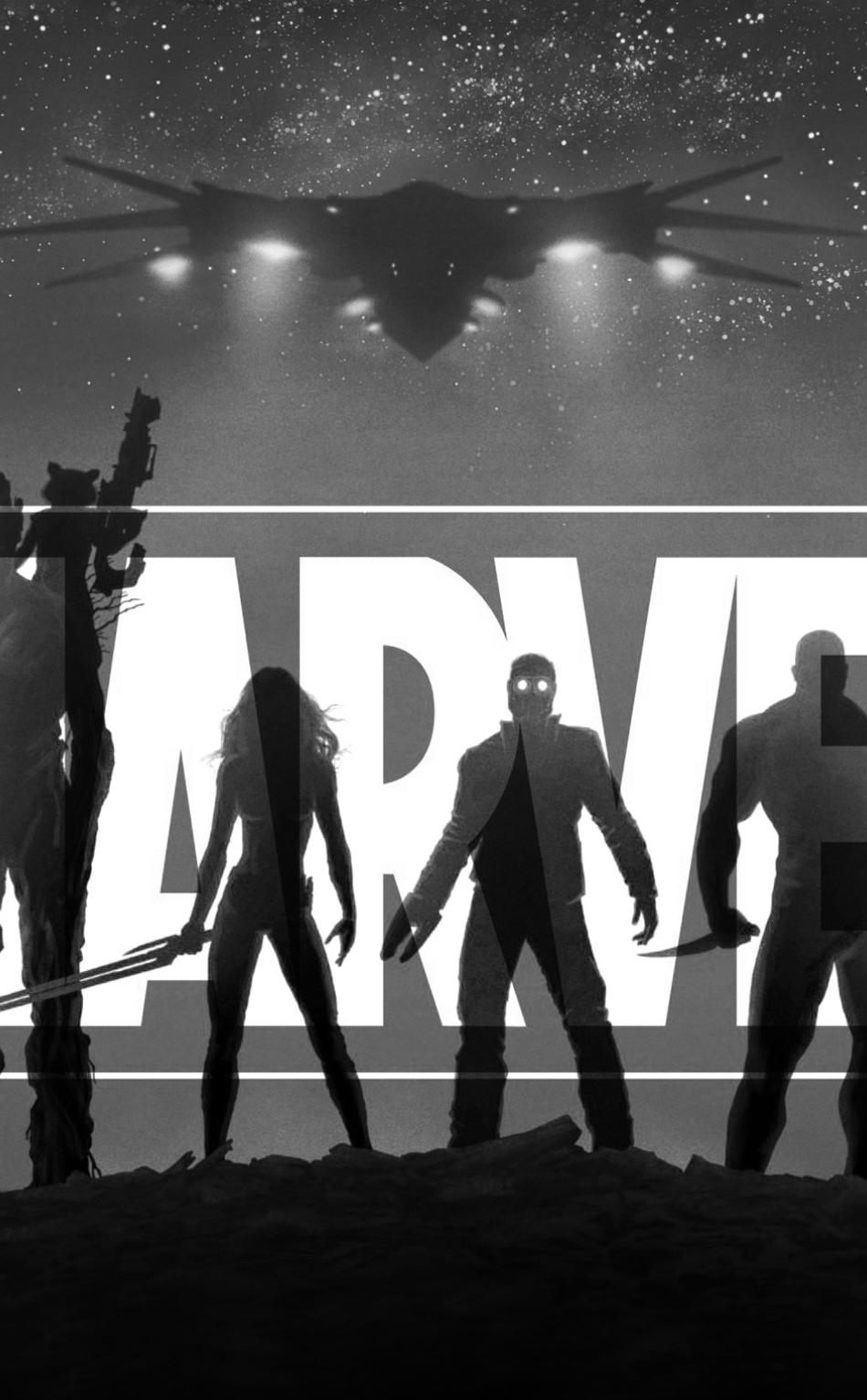 Marvel Guardians Of The Galaxy Black And White, HD 4K 