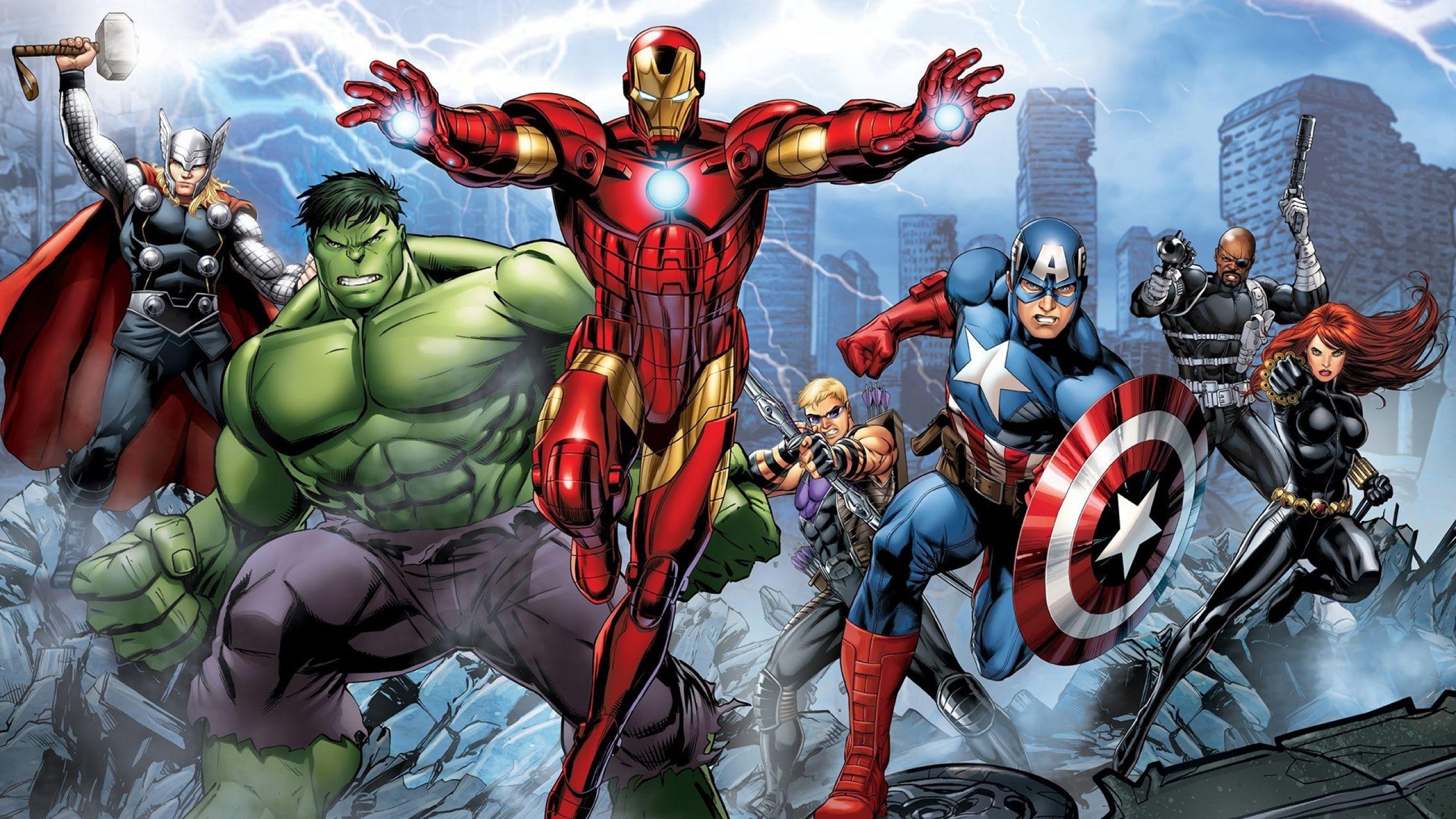 2560x1440 Marvel's Avengers Assemble Comic 1440P Resolution Wallpaper