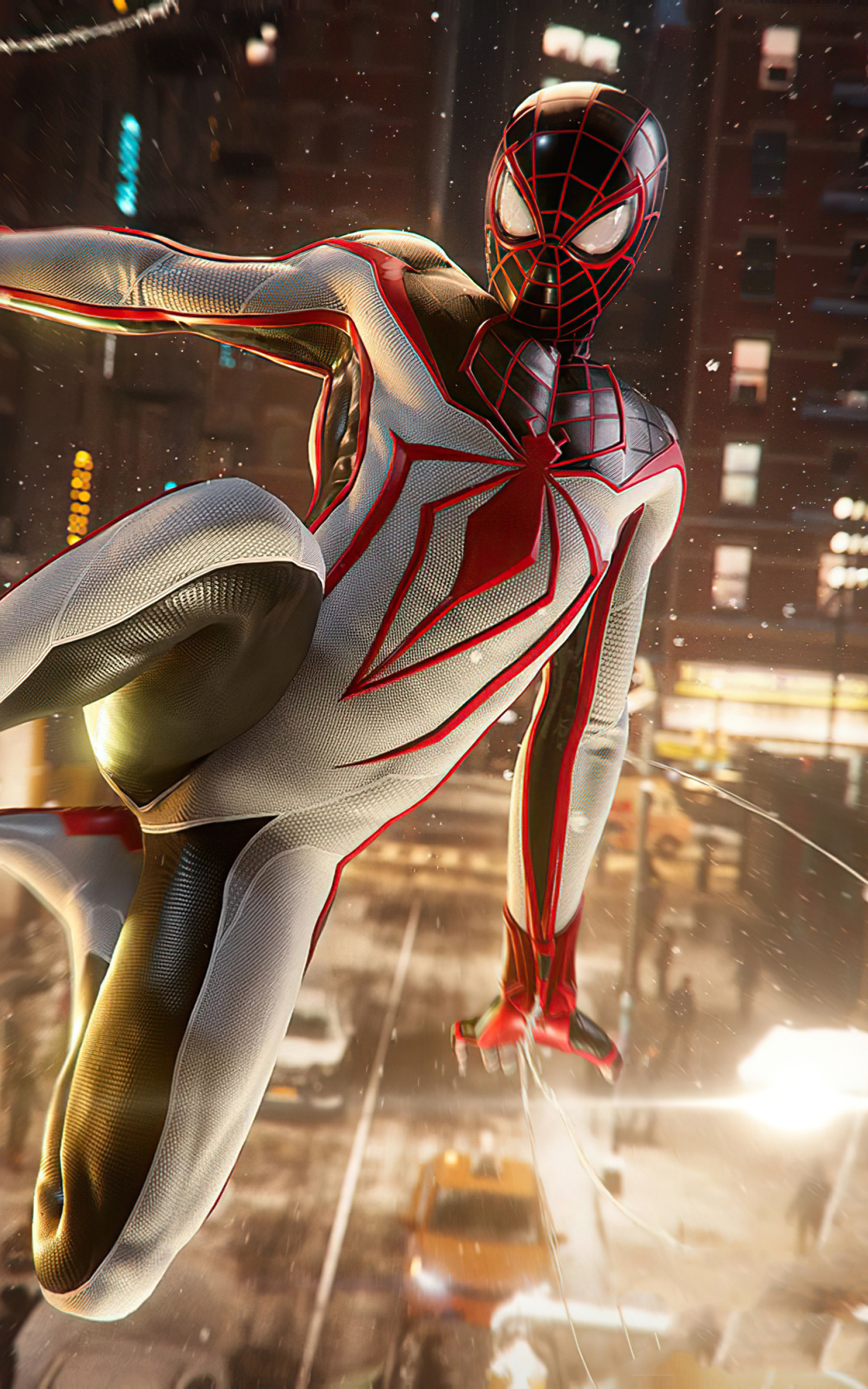 1600x2560 Marvels Spiderman Miles Morales White Suit 1600x2560 Resolution  Wallpaper, HD Games 4K Wallpapers, Images, Photos and Background -  Wallpapers Den