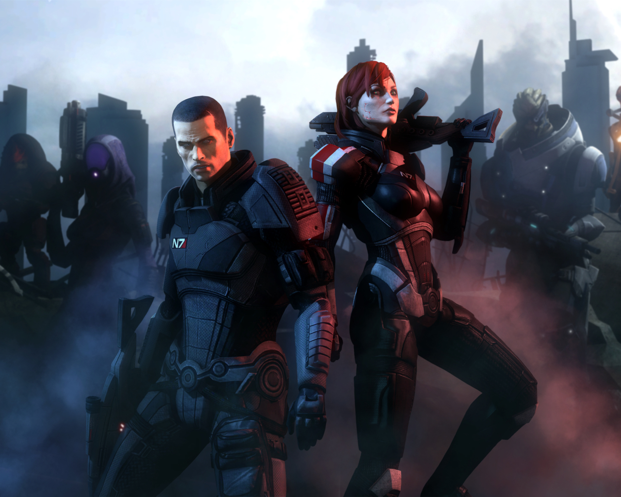 1280x1024 Resolution Mass Effect Shepard Garrus Vakarian 1280x1024 Resolution Wallpaper 