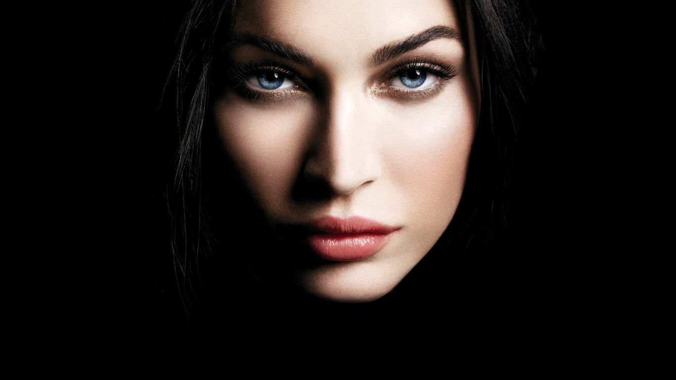 1366x768 Megan Fox Dark Portrait Wallpapers 1366x768 Resolution