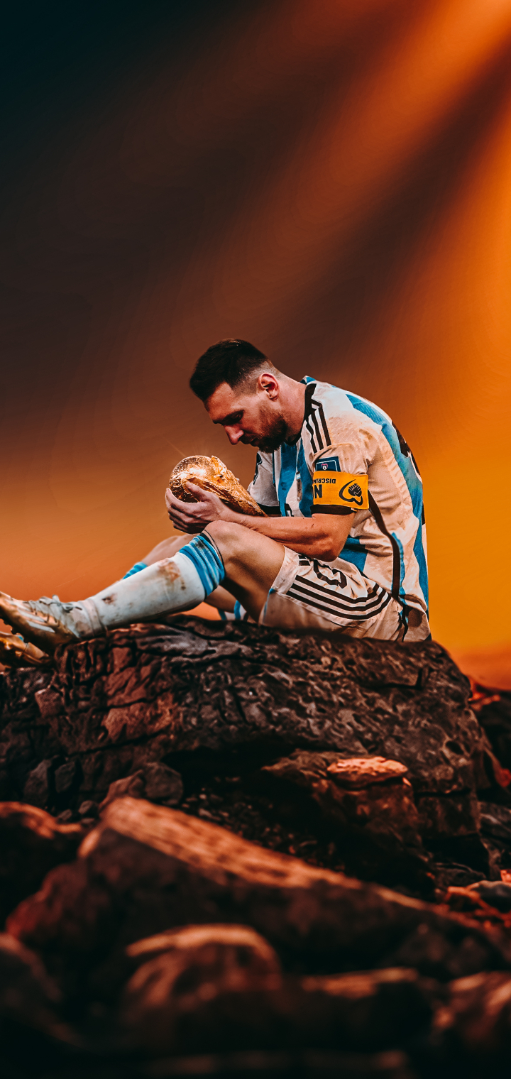 720x1520 Messi with FIFA World Cup 2022 720x1520 Resolution Wallpaper ...