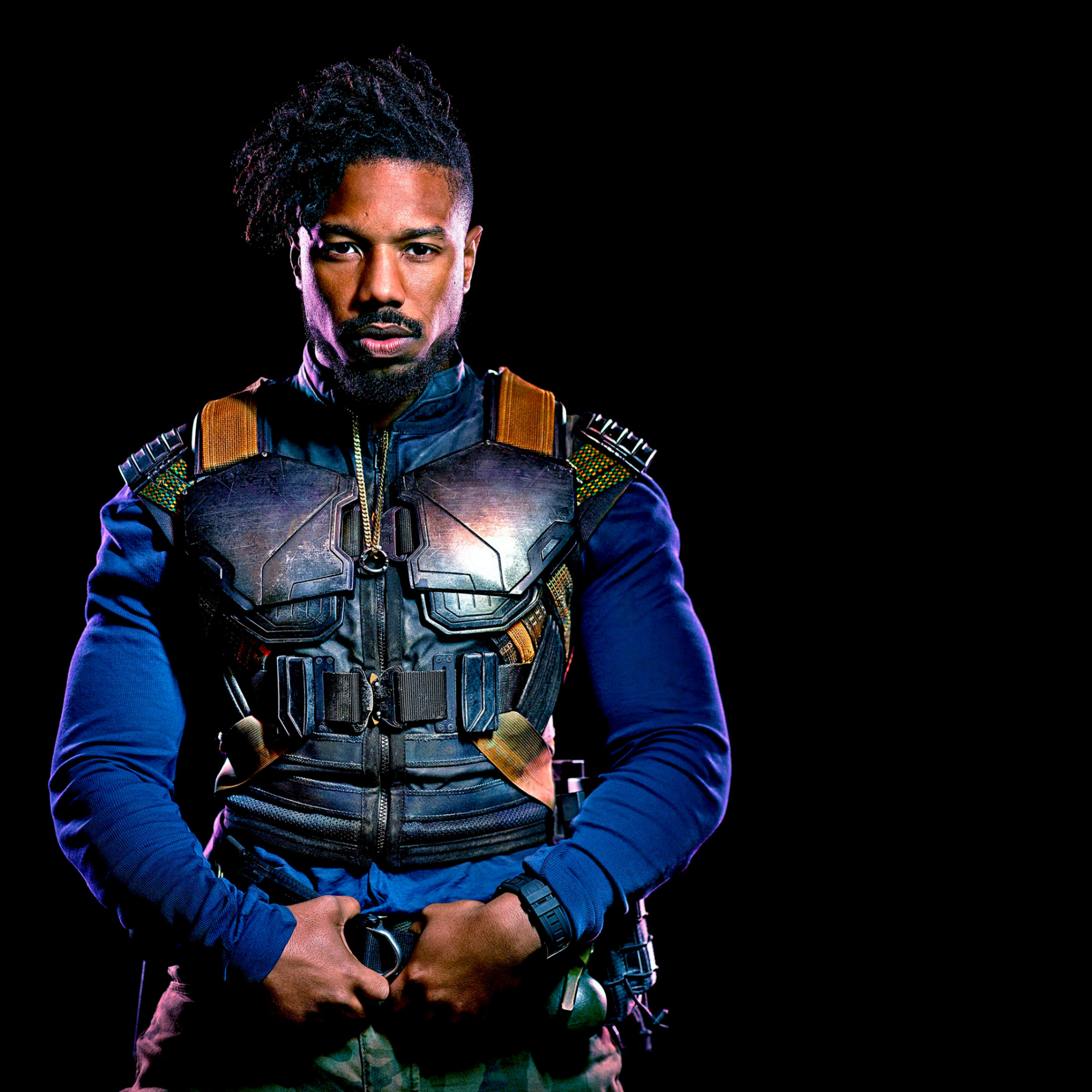 2048x2048 Resolution Michael B Jordan As Erik Killmonger In Black ...