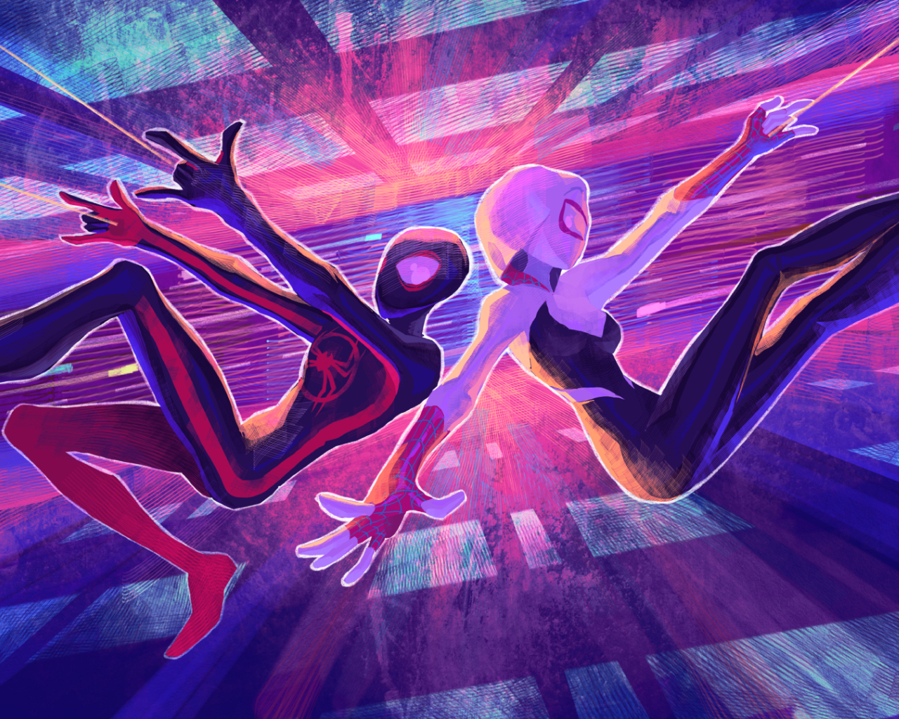 1280x1024 Resolution Miles Morales & Gwen Stacy The Spider-Verse ...