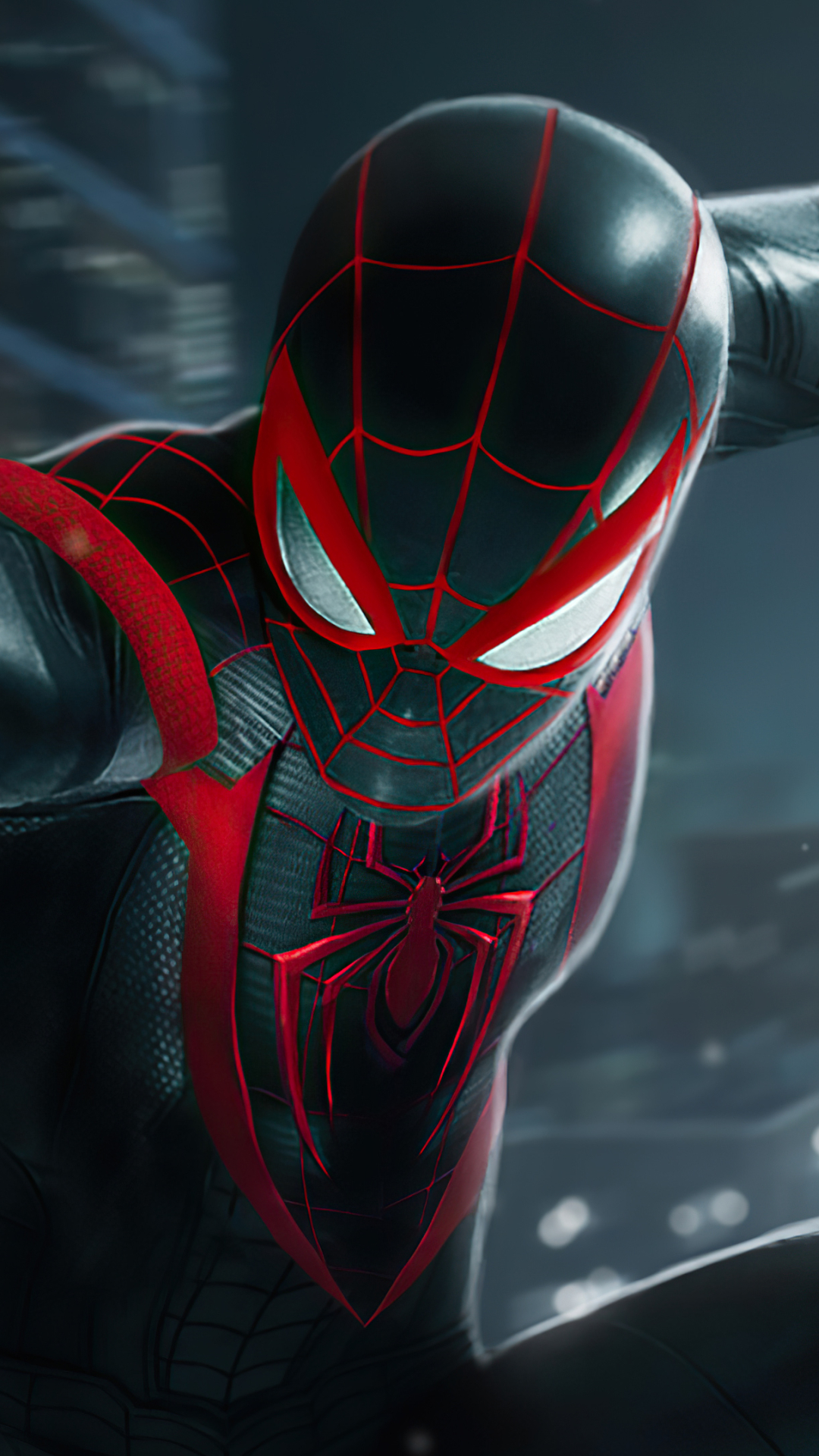 1080x1920 Miles Morales Spider Man Black Suit Iphone 7 6s 6 Plus And