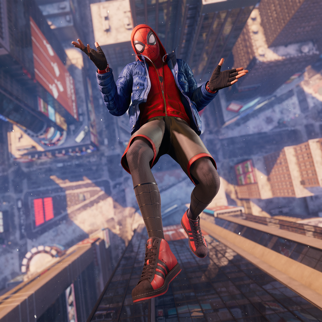 1080x1080 Resolution Miles Morales Spider Man Falling Cool 1080x1080