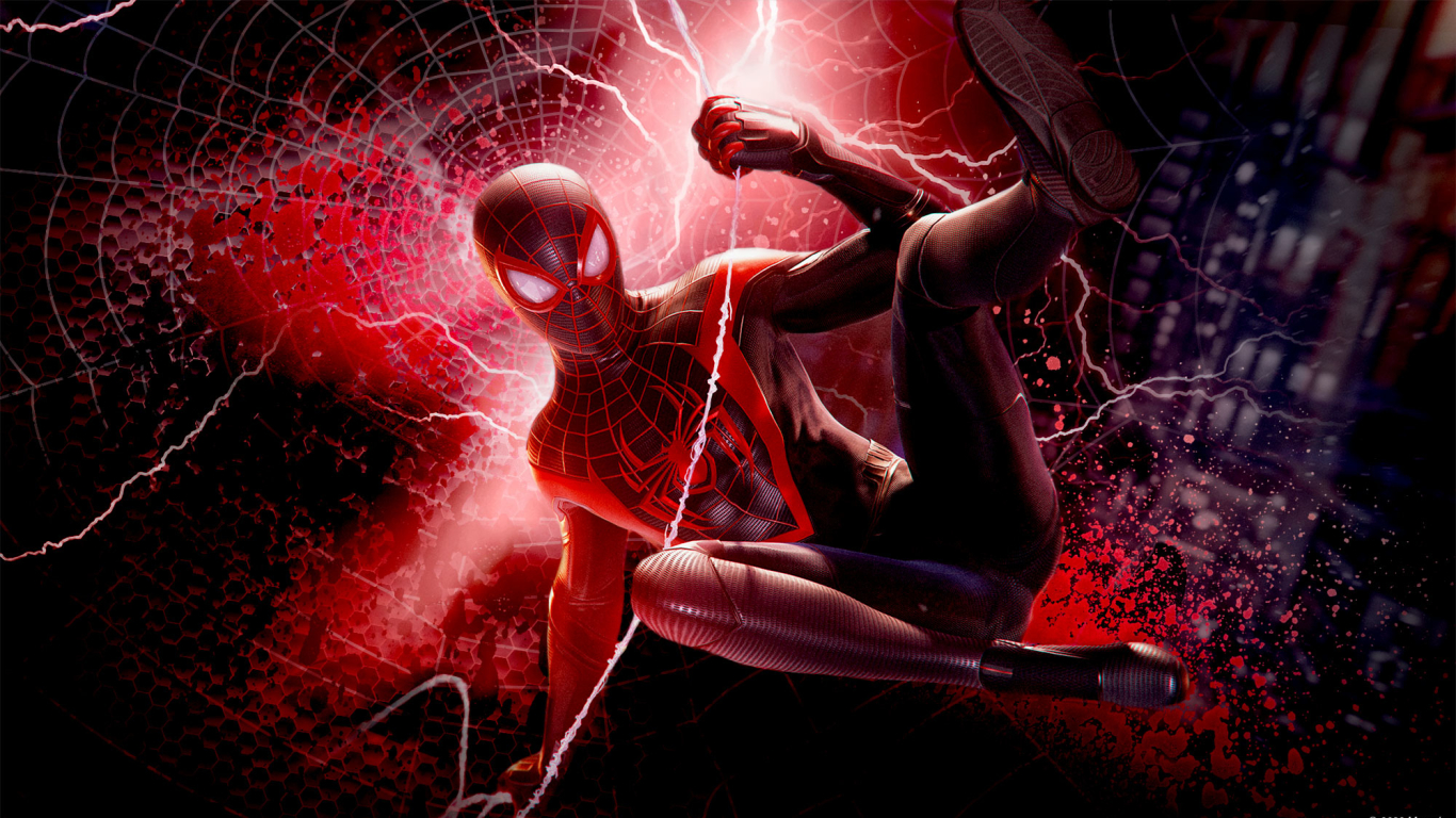 Download wallpaper: Spider Man: Miles Morales screenshot 1366x768