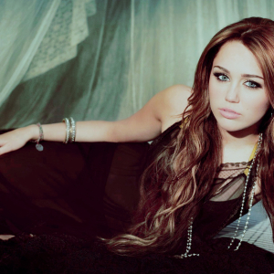 300x300 Resolution Miley Cyrus in black wallpaper 300x300 Resolution