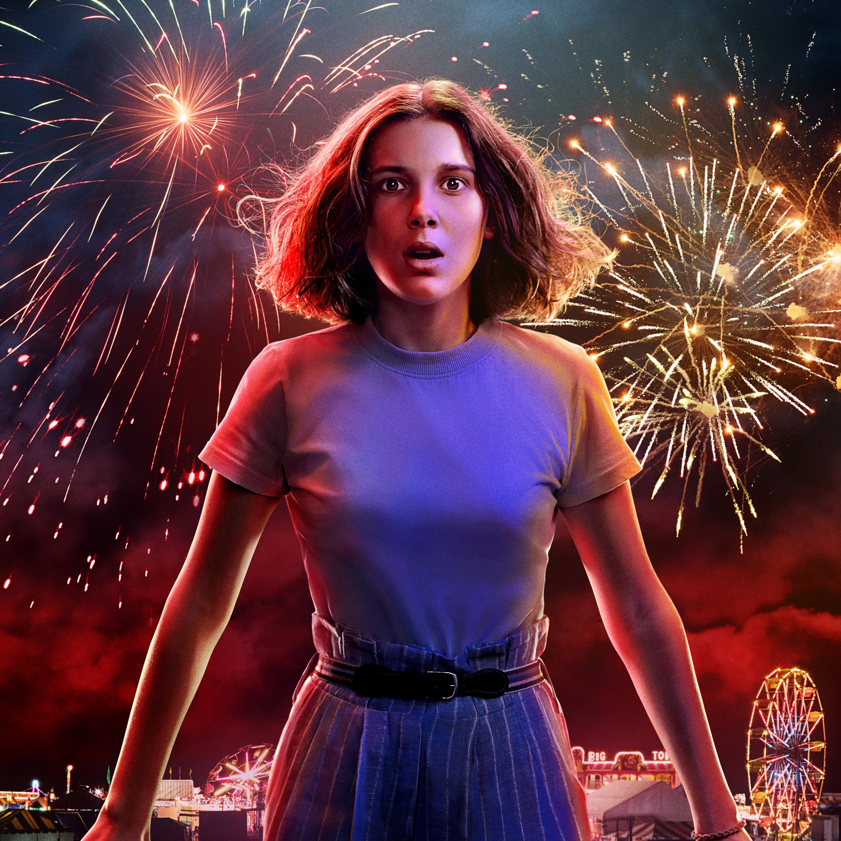 2932x2932 Millie Bobby Brown As Eleven Stranger Things 3 Poster Ipad