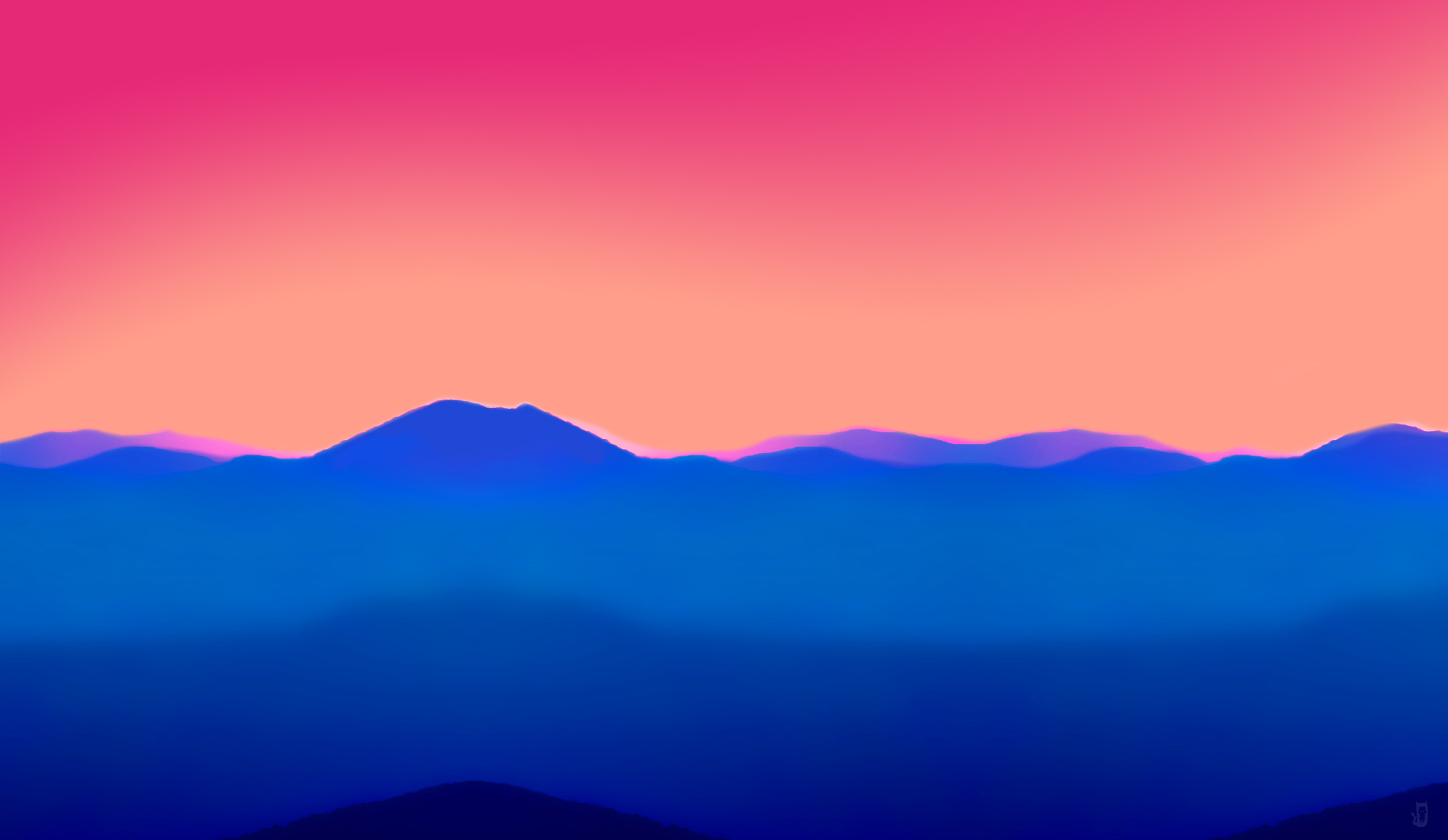 Minimal Colorful Mountains Wallpaper, HD Minimalist 4K Wallpapers
