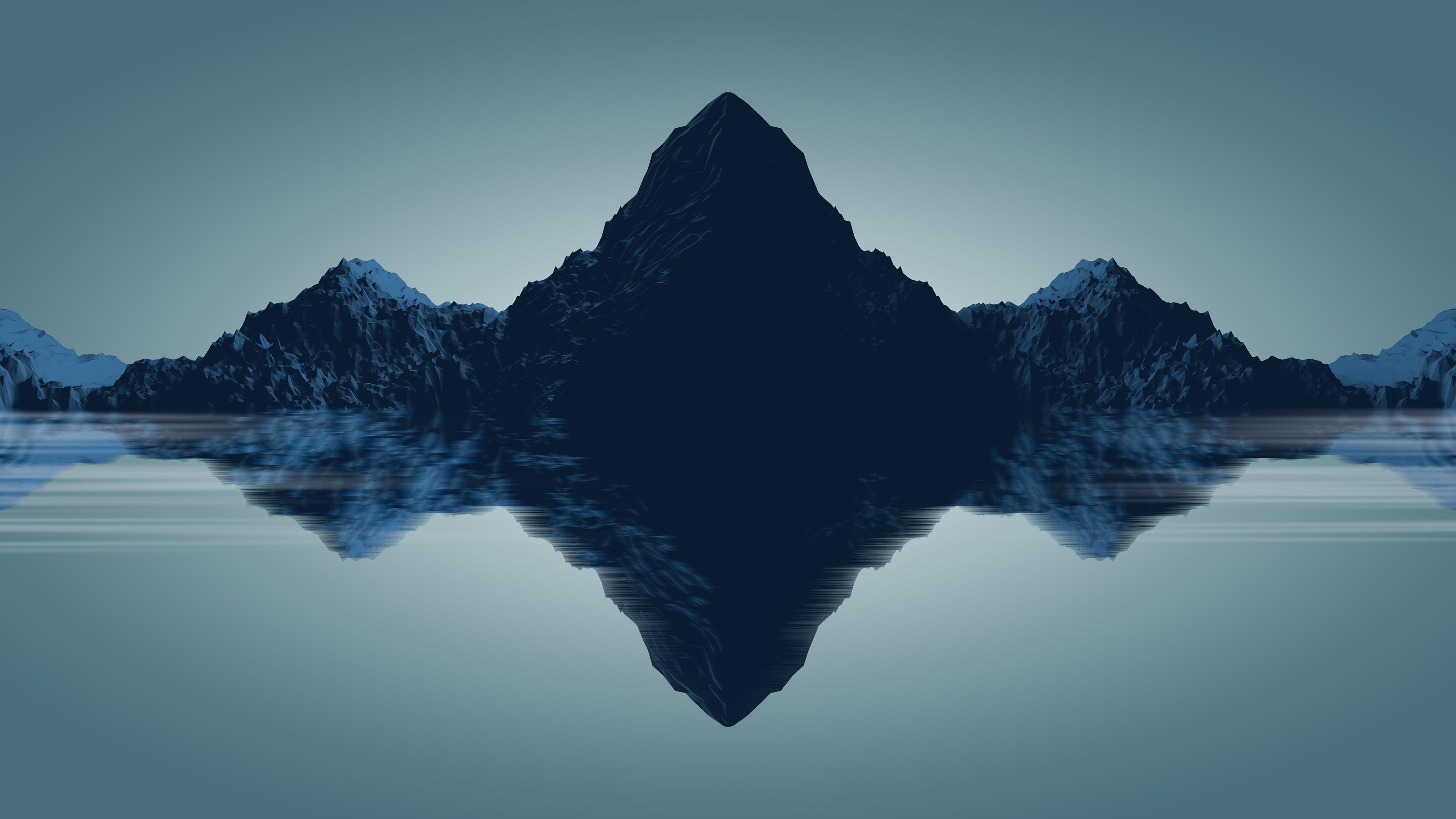 Minimal Mountains, HD 4K Wallpaper