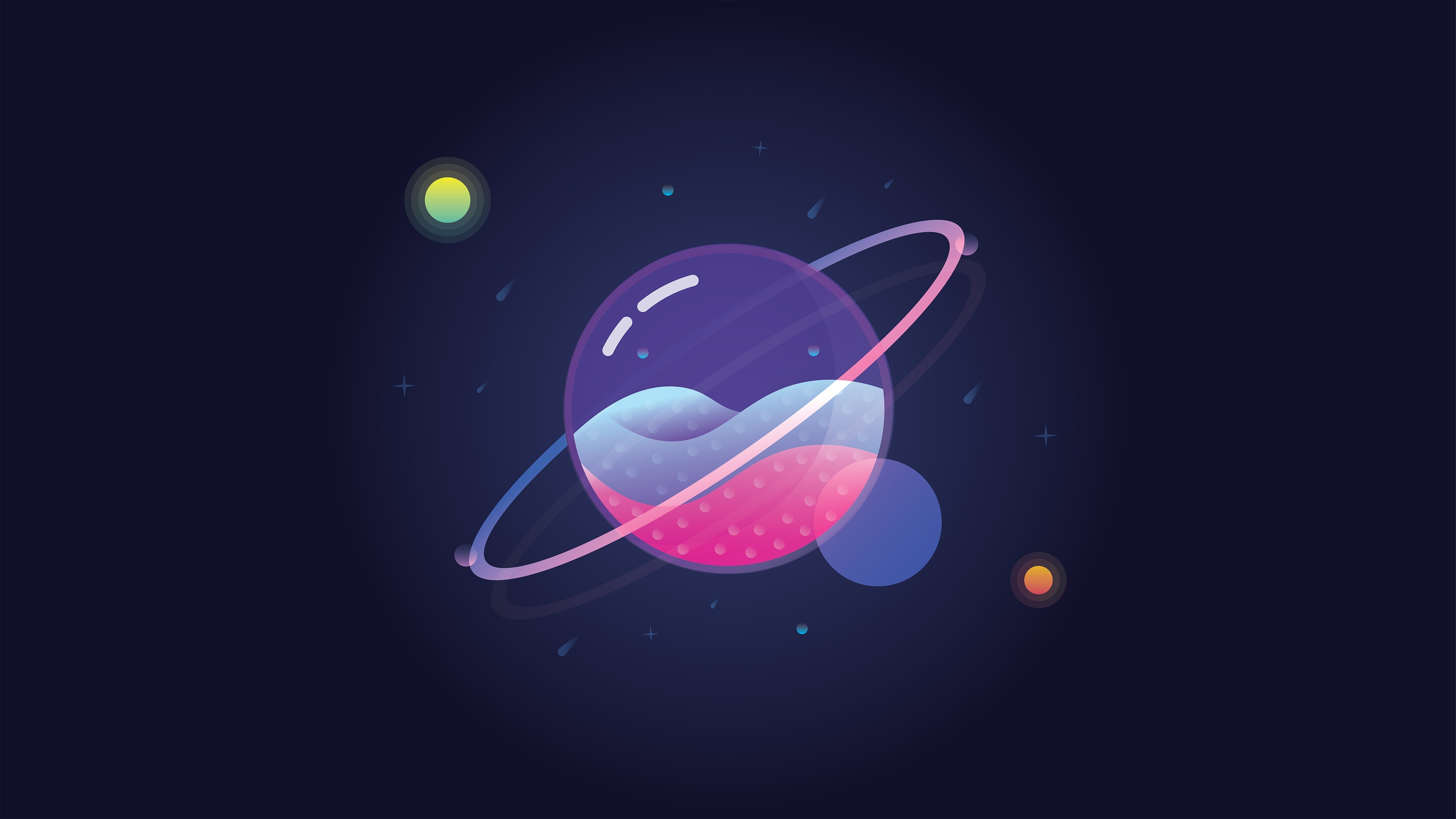 Space Planet Saturn Star Art Illustration Purple iPhone 8 Wallpapers Free  Download