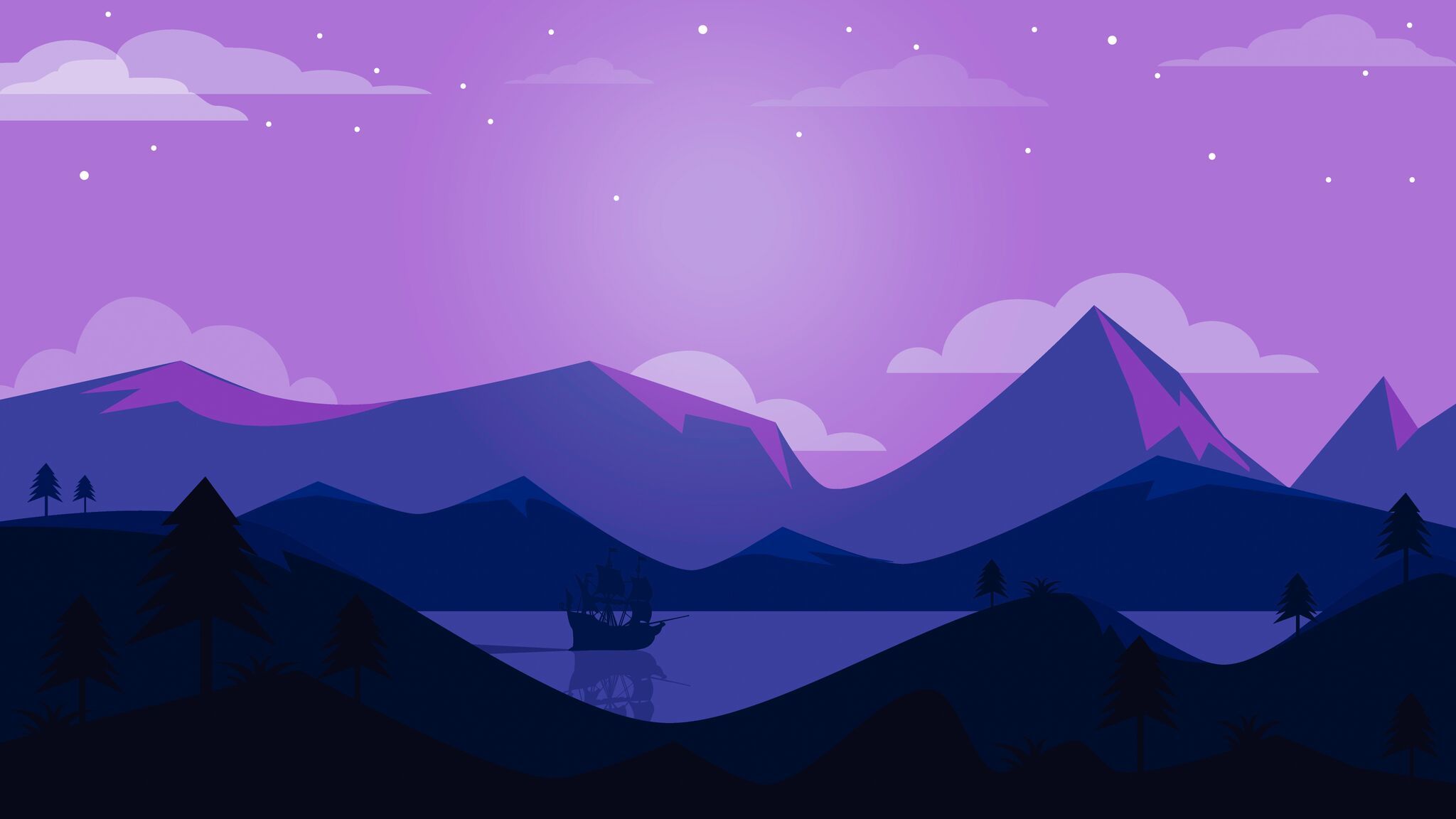 Minimal Ship Artwork Purple Background Wallpaper, HD Minimalist 4K  Wallpapers, Images, Photos and Background - Wallpapers Den