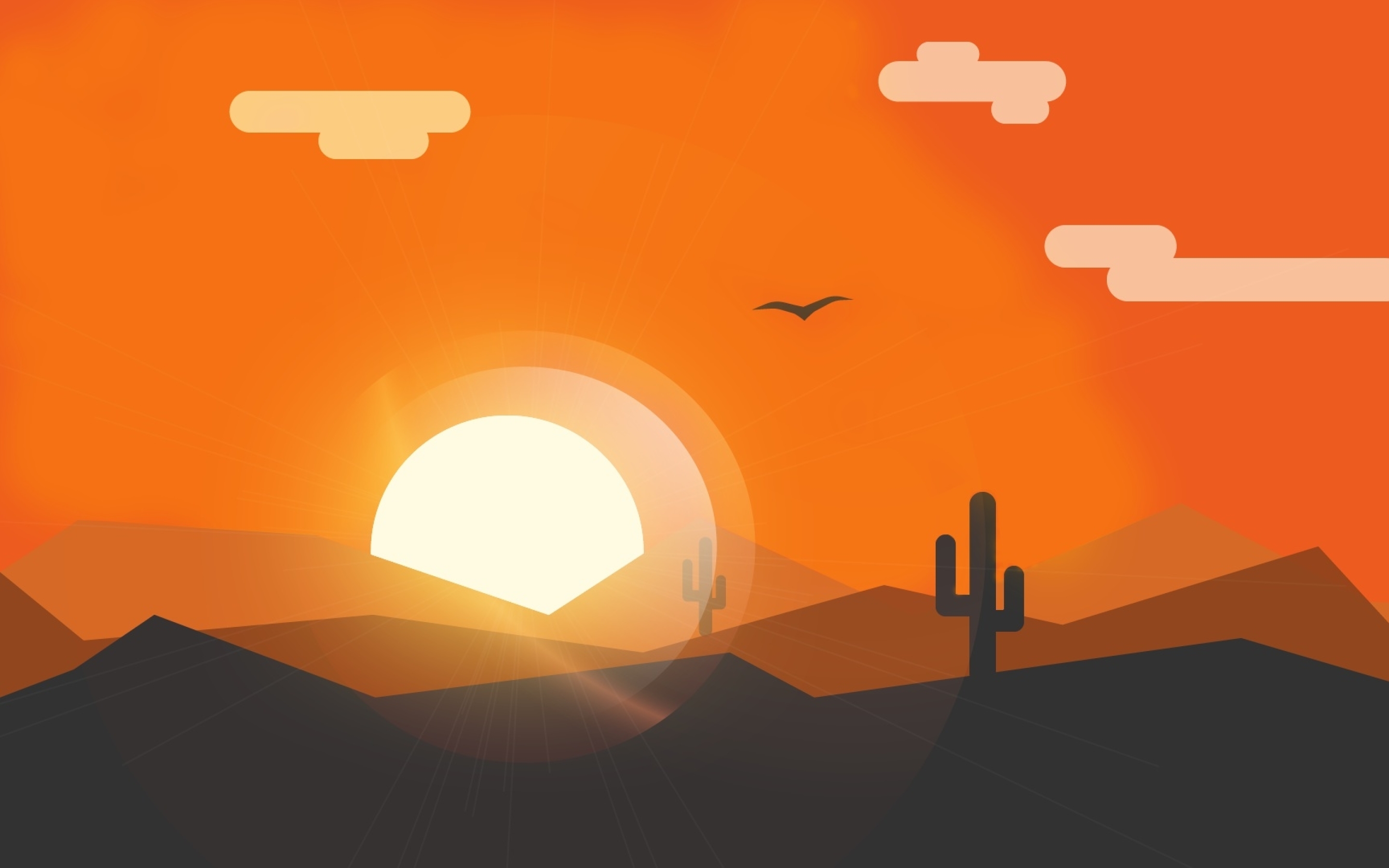 2880x1800 Minimalist Orange Sunset Macbook Pro Retina ...