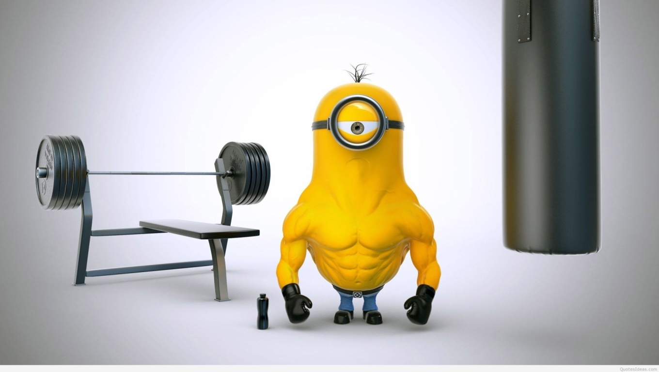 1360x768 Minion in Gym Desktop Laptop HD Wallpaper, HD Artist 4K Wallpapers,  Images, Photos and Background - Wallpapers Den