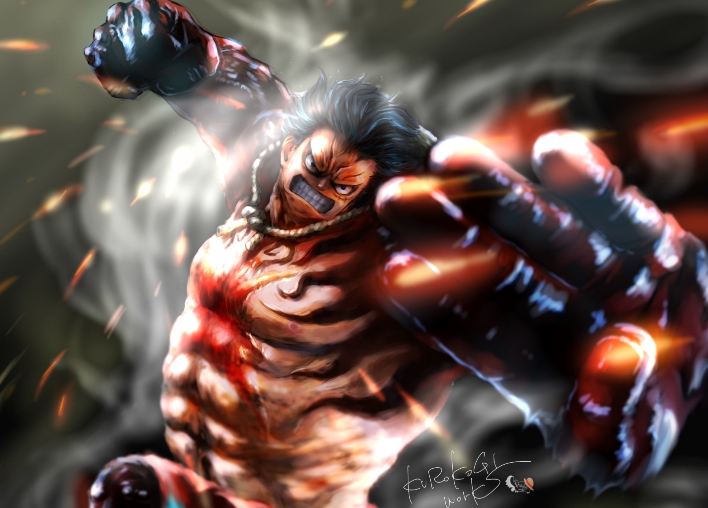 1420x1020 Resolution Monkey Luffy OP Art 1420x1020 Resolution Wallpaper