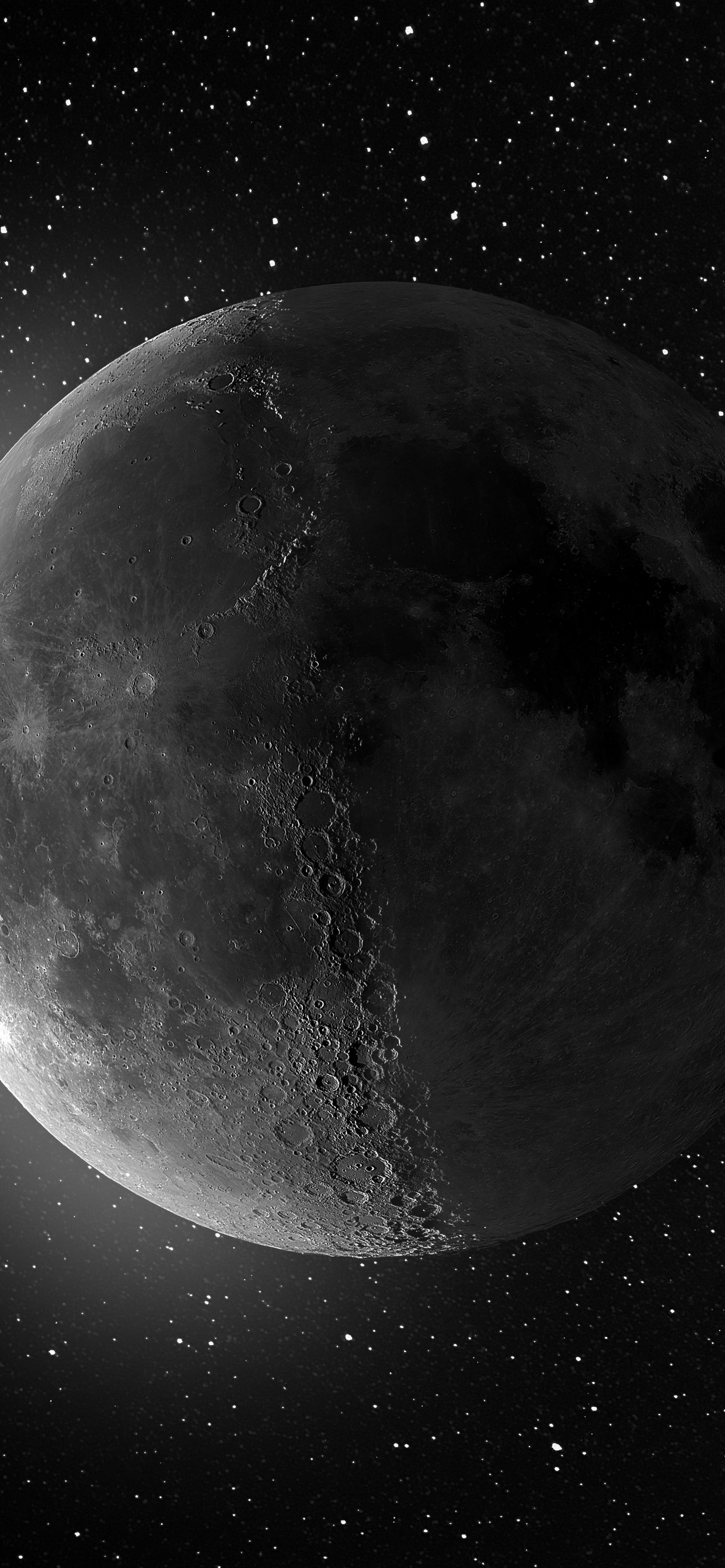 Landscape moon shiny black  wallpapersc iPhone XS Max