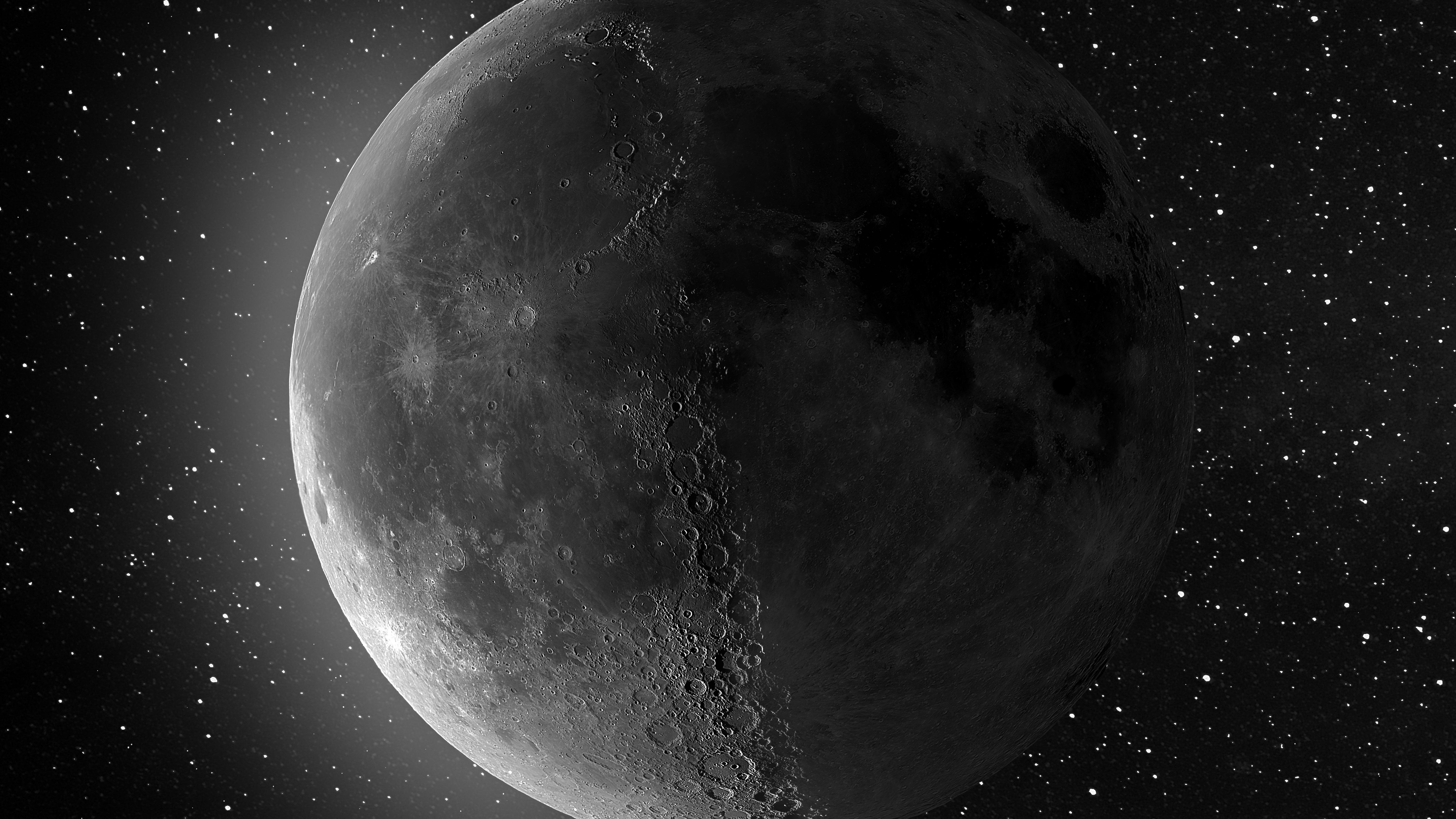 Download wallpaper 7680x4320 full moon, monochrome, space, dark 8k wallpaper,  7680x4320 8k background, 8483