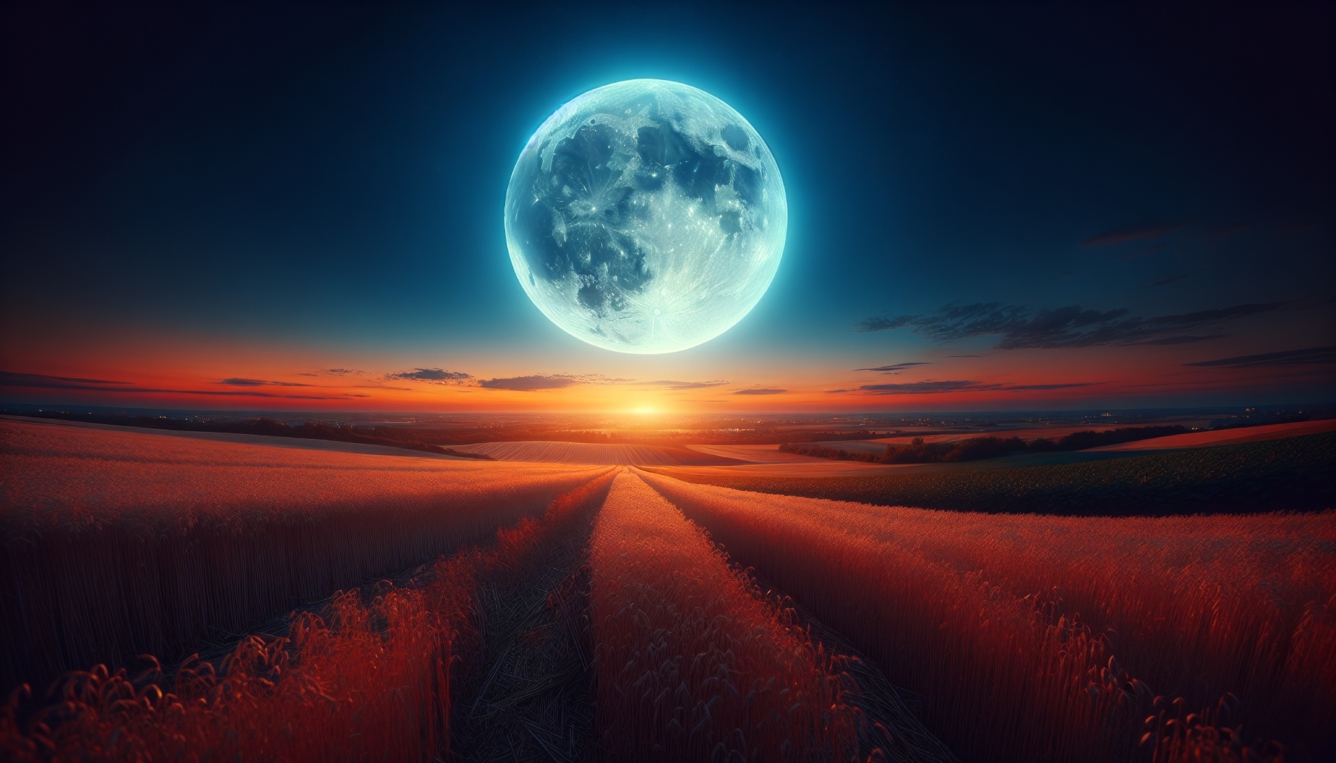 Moon Over Tranquil Fields HD Wallpaper, HD Artist 4K Wallpapers, Images ...