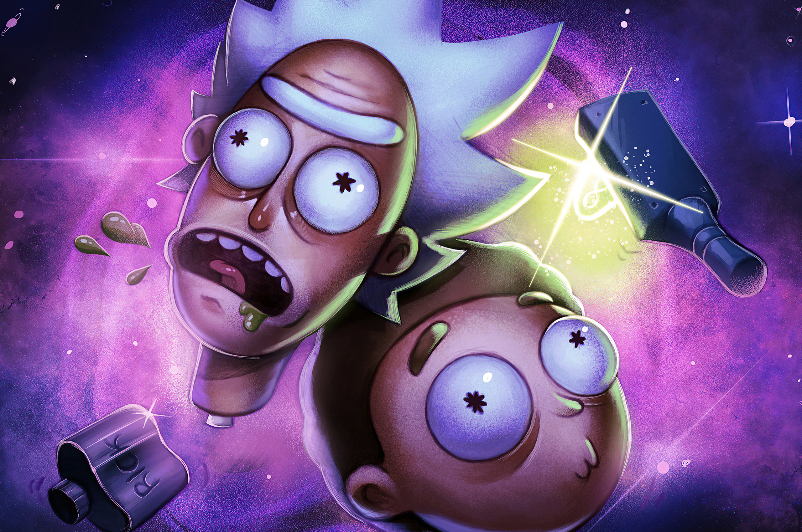 2560x1700 Morty Smith and Rick Sanchez FanArt Chromebook ...