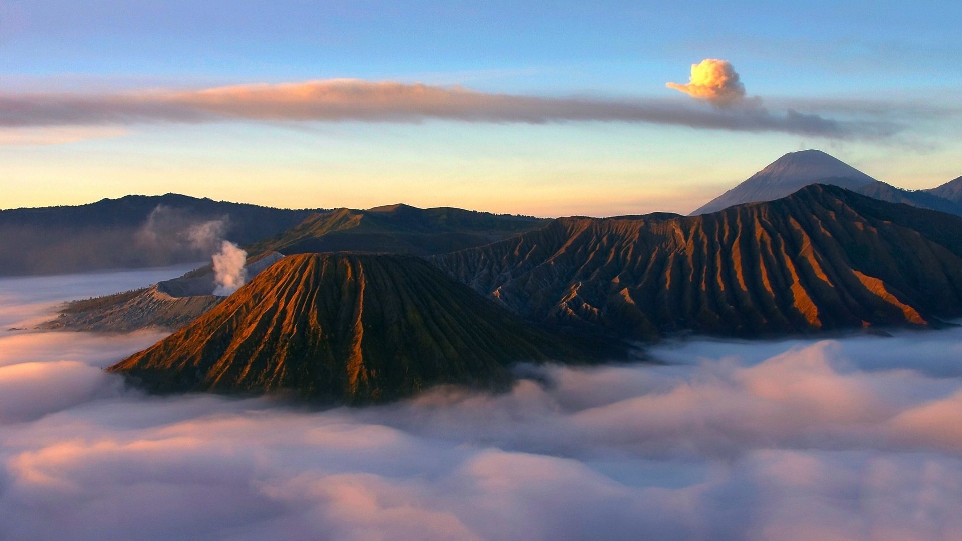 Mount Bromo  Cloudy Volcano Wallpaper HD  Nature 4K 