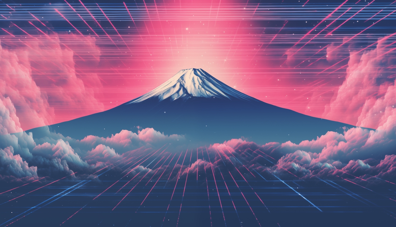 1336x768 Resolution Mount Fuji Neon HD Laptop Wallpaper - Wallpapers Den