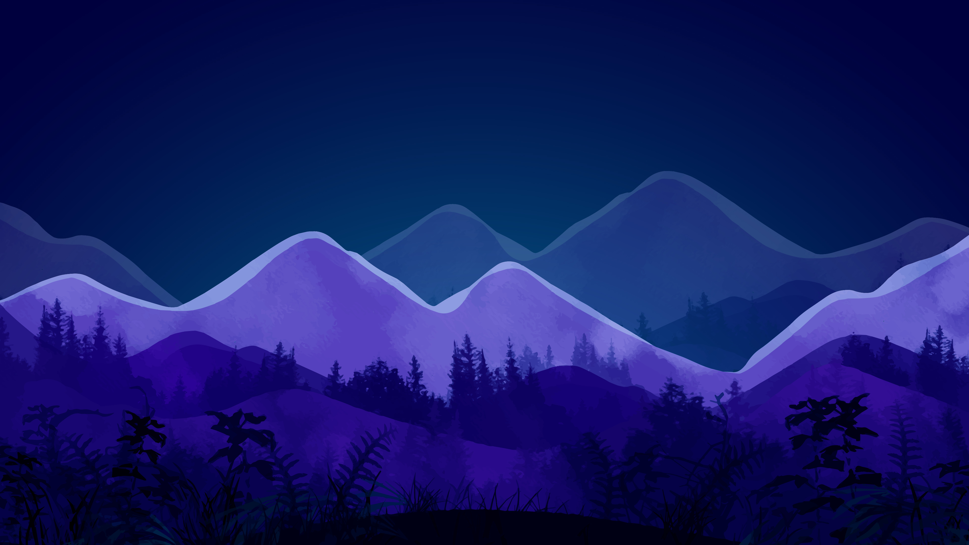 Mountain Minimalist Night Wallpaper, HD Minimalist 4K Wallpapers
