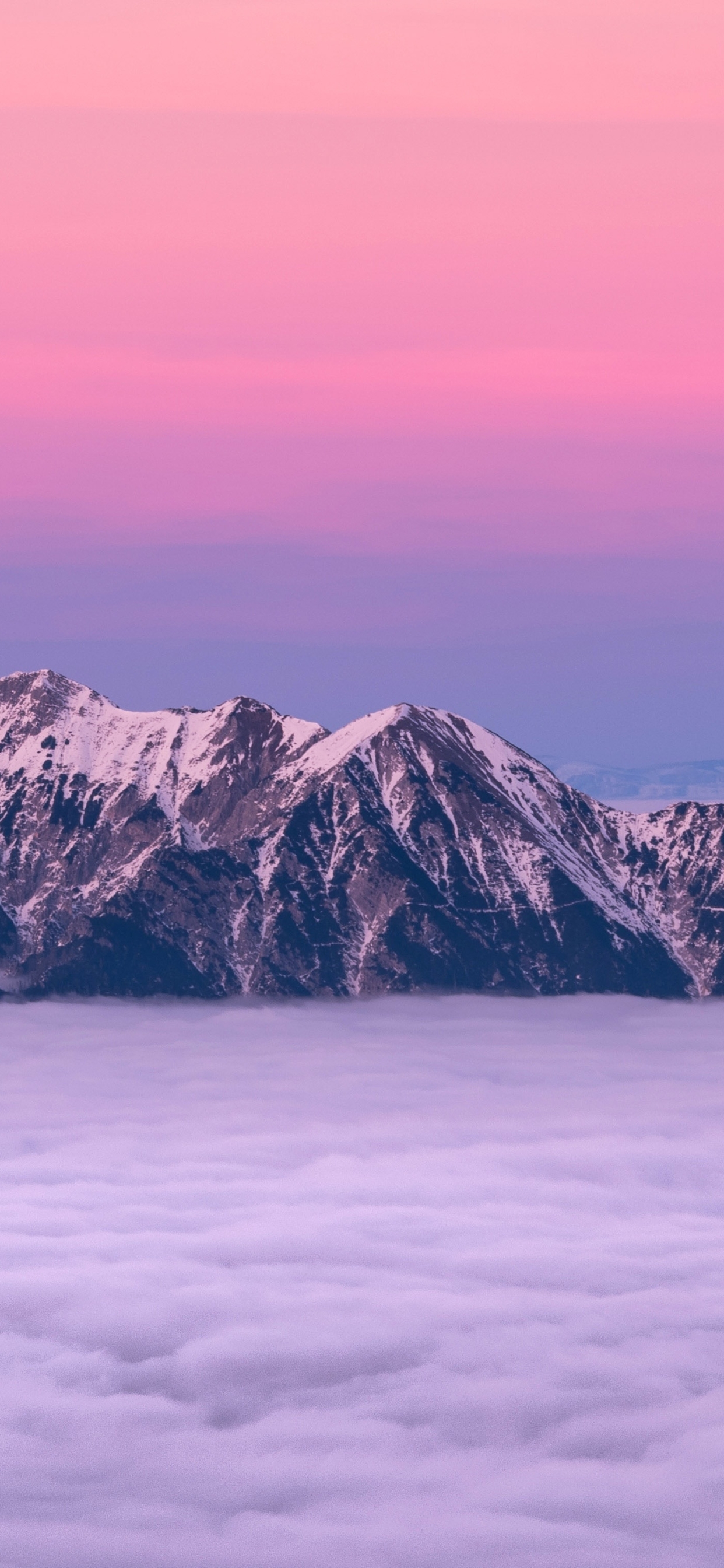 1242x26 Mountain Peaks Fog And Pink Clouds Iphone Xs Max Wallpaper Hd Nature 4k Wallpapers Images Photos And Background