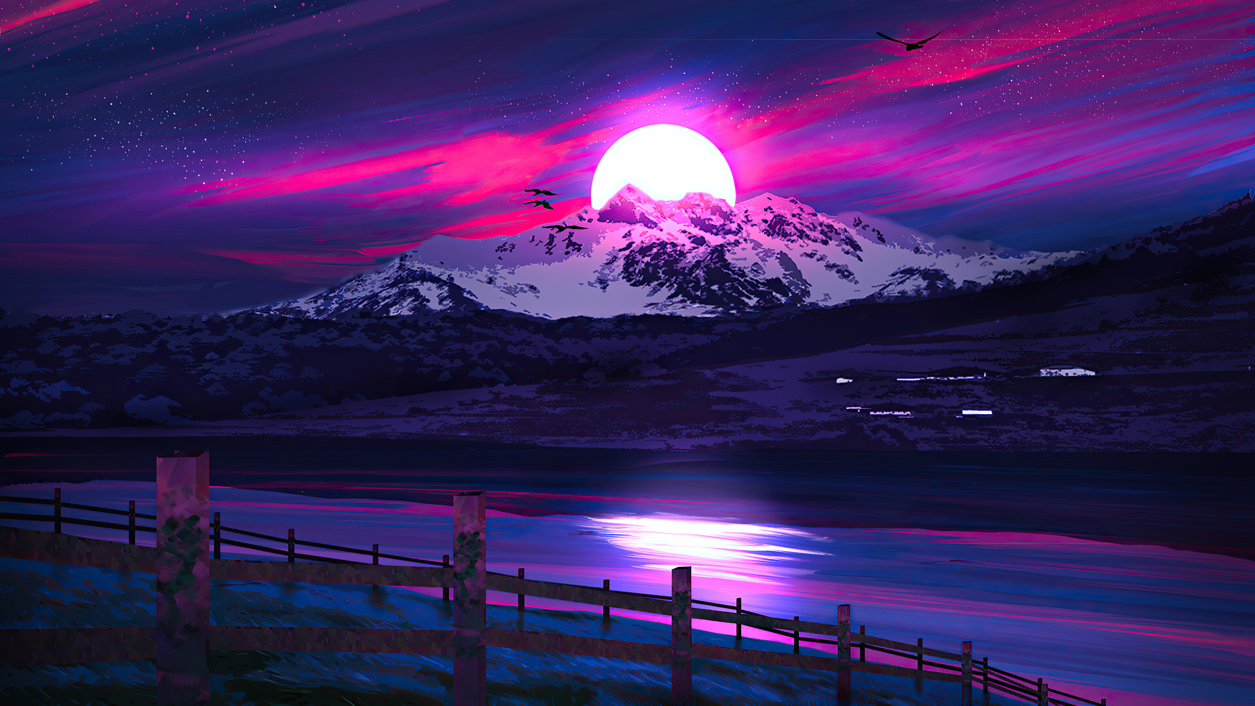 2560x1440 Resolution Mountains Sunrise Nepal Illustration 1440p