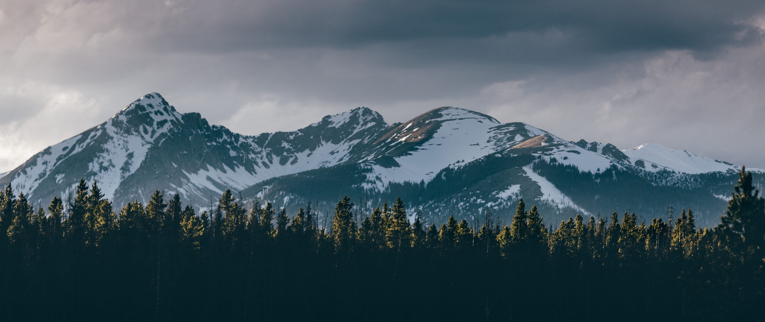 2560x1080 Mountains Trees Tops 2560x1080 Resolution Wallpaper Hd