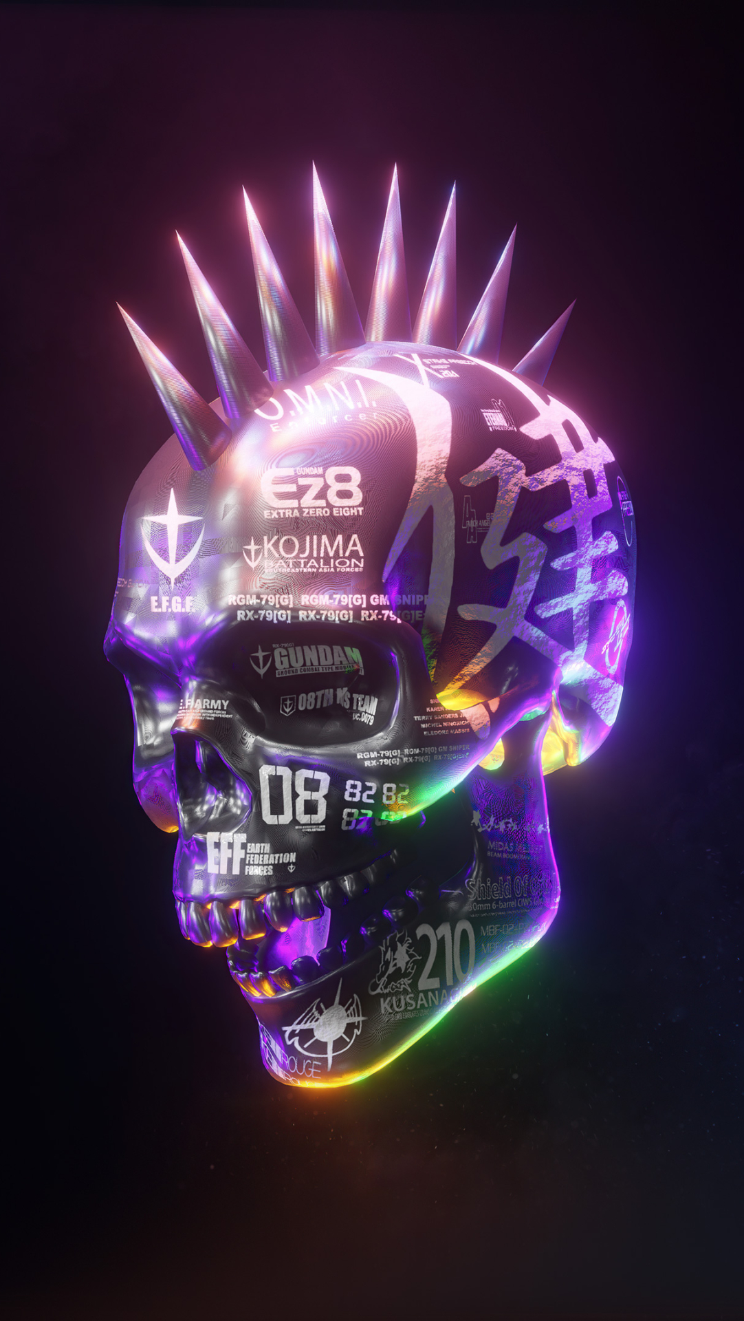 1082x1920 Neon Dark Skull 4k 1082x1920 Resolution Wallpaper, HD Artist ...