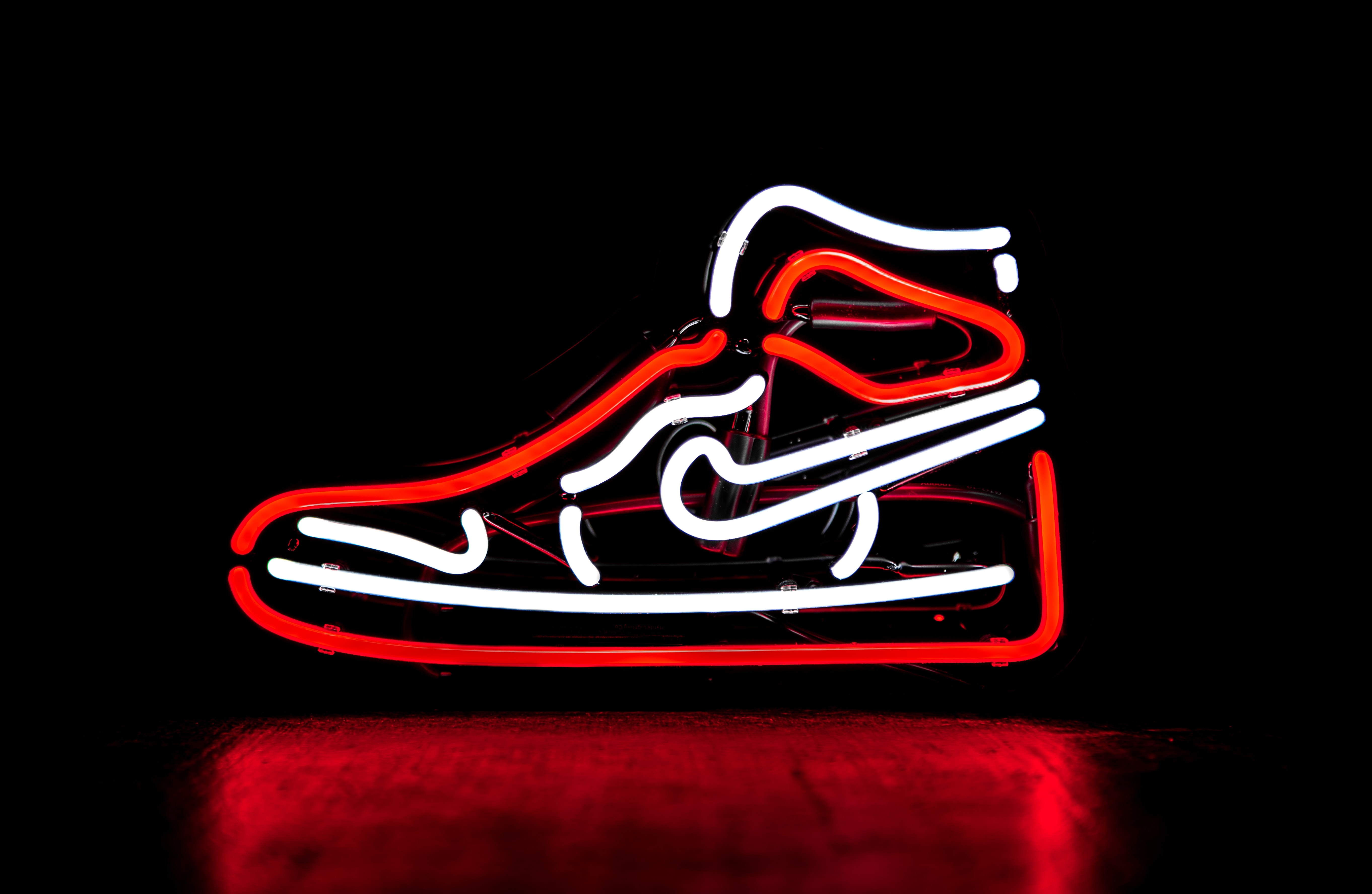 Neon Jordan Retro Shoe Wallpaper, HD Artist 4K Wallpapers, Images
