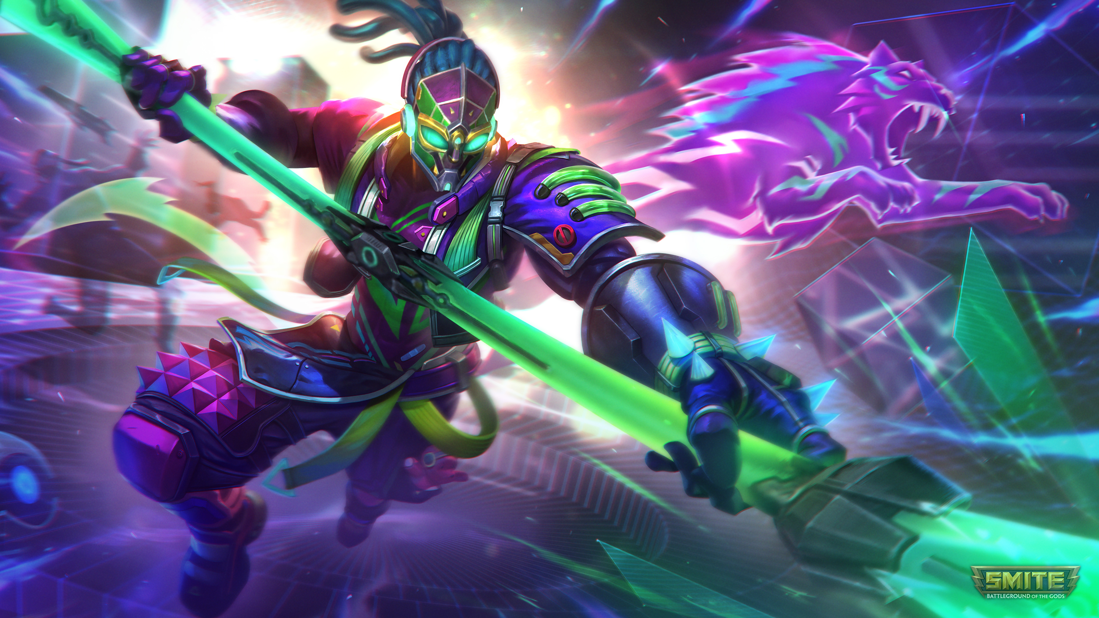 19x Neon Sun Wukong Hd Smite 19x Resolution Wallpaper Hd Games 4k Wallpapers Images Photos And Background Wallpapers Den