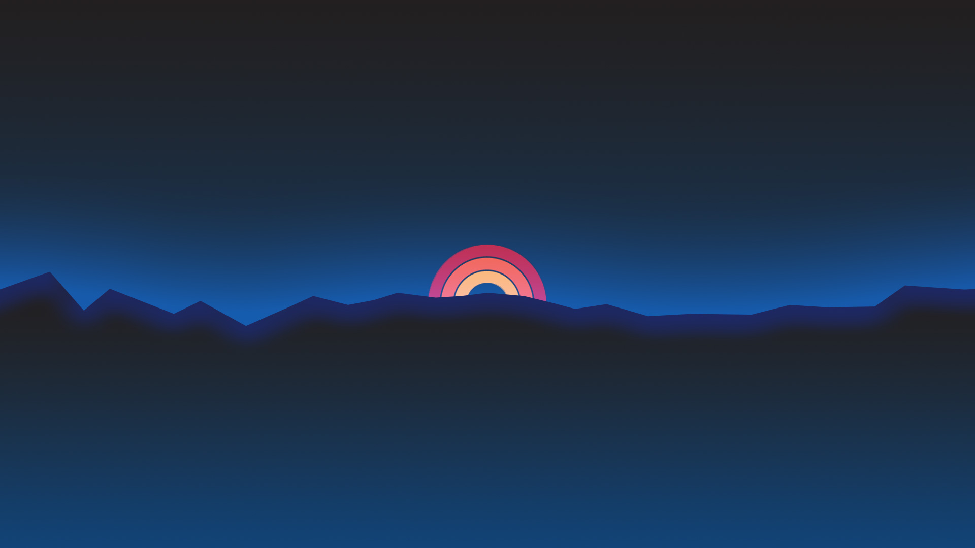 1920x1080 Neon Sunset Rainbow Minimal Retro Style 1080P Laptop Full HD