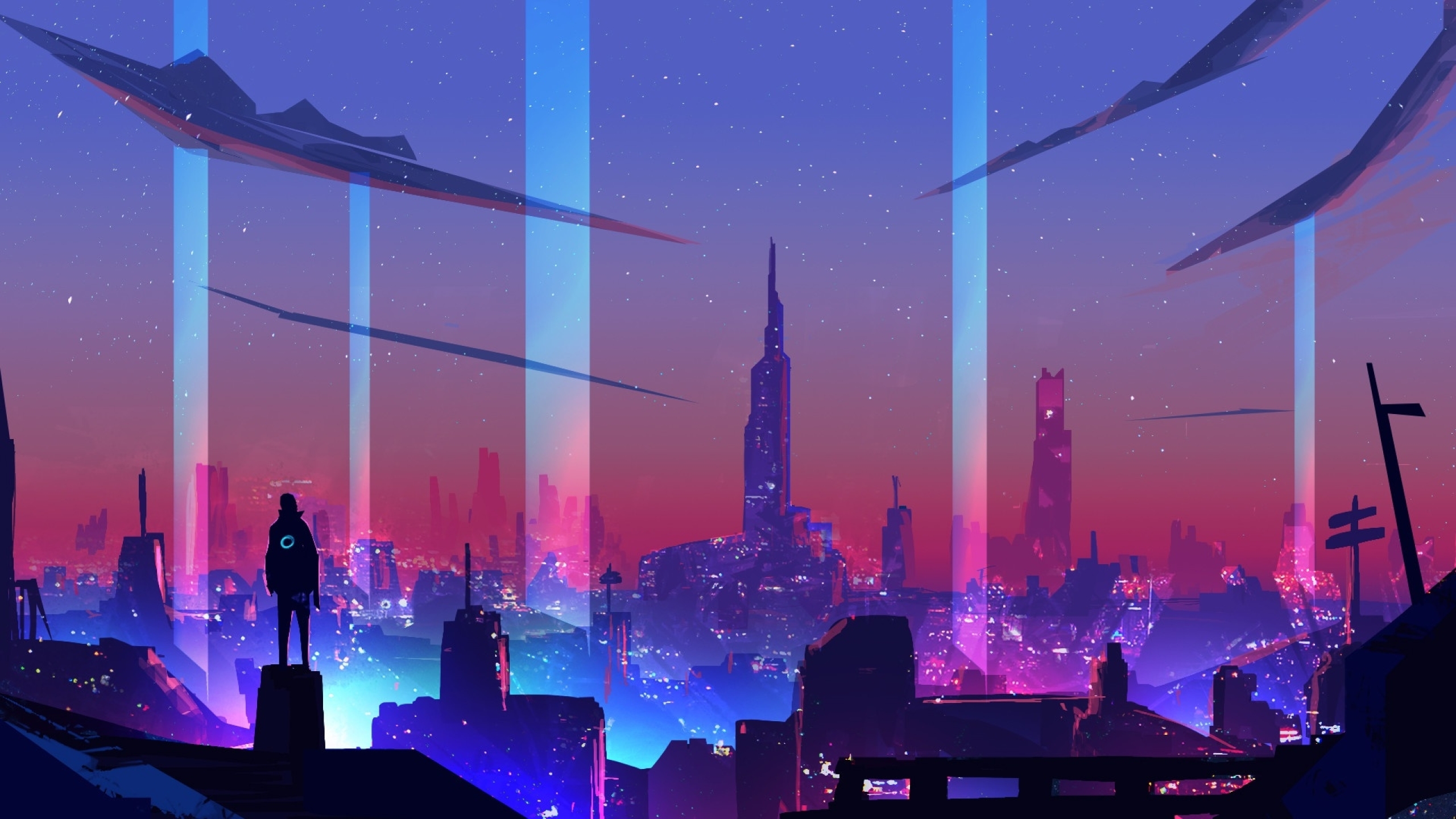 2560x1440 Neon Wave Futuristic City 1440p Resolution Wallpaper Hd Artist 4k Wallpapers Images Photos And Background Wallpapers Den