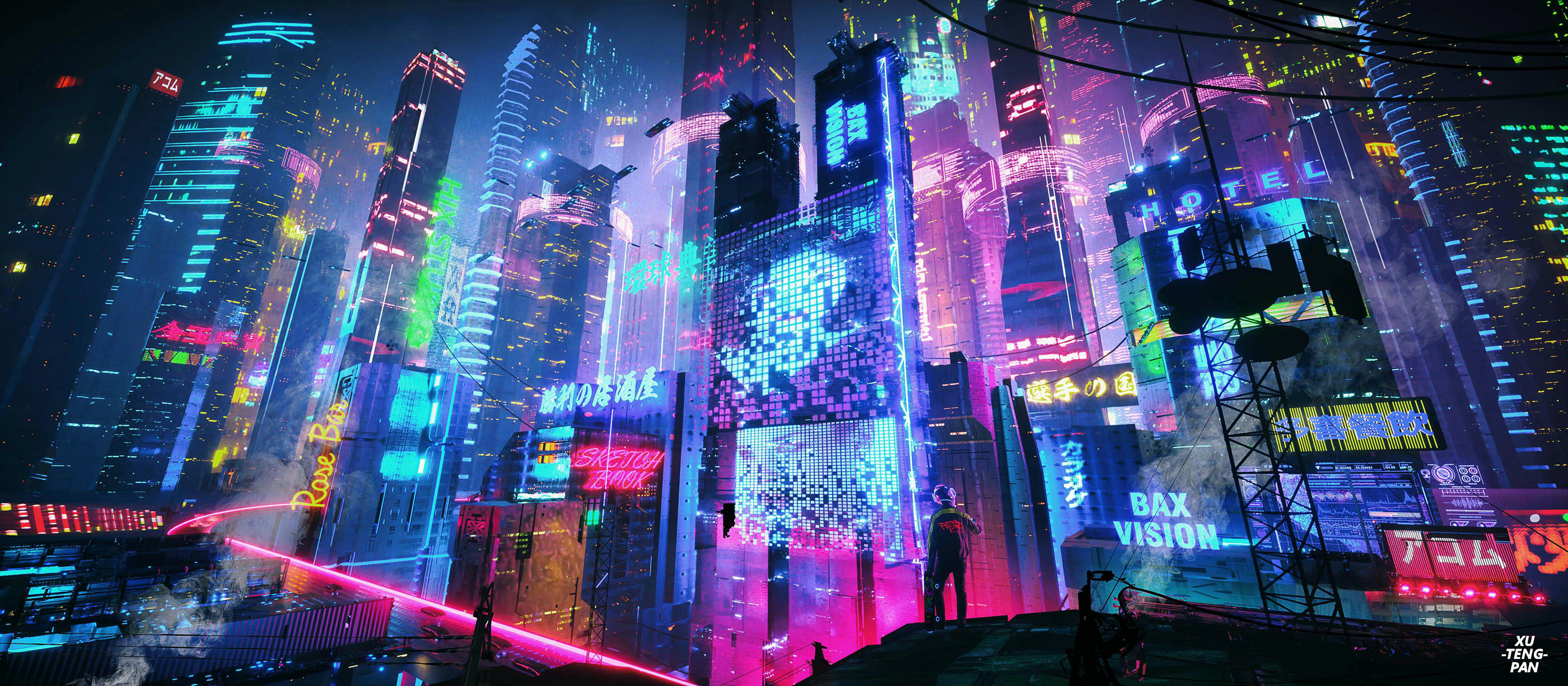 Neons in Futuristic City HD Skyscraper Wallpaper, HD Artist 4K Wallpapers,  Images, Photos and Background - Wallpapers Den