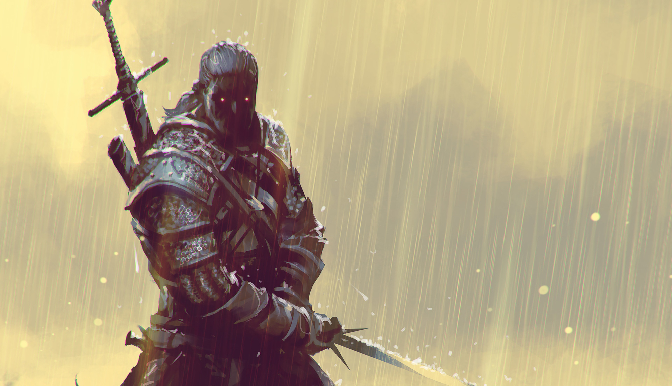 1336x768 Resolution New Geralt Of Rivia FanArt HD Laptop Wallpaper