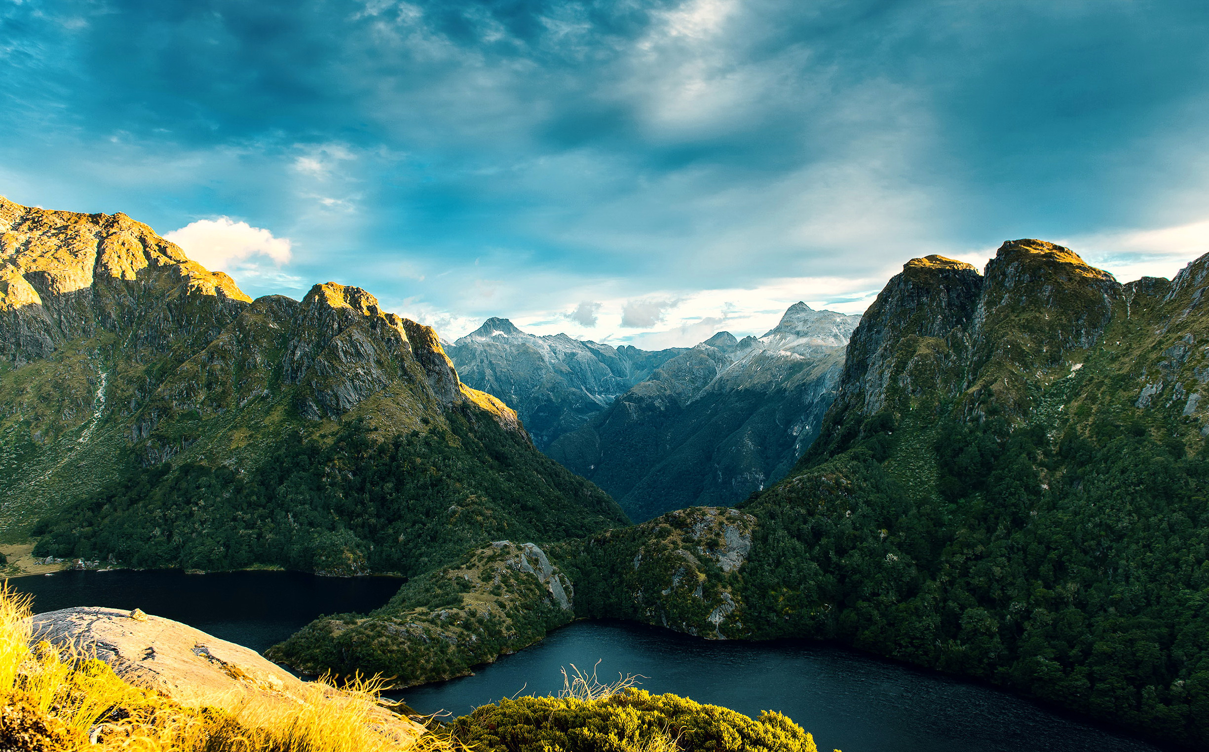 New Zealand Fiordland National Park Mountains Lake Wallpaper Hd