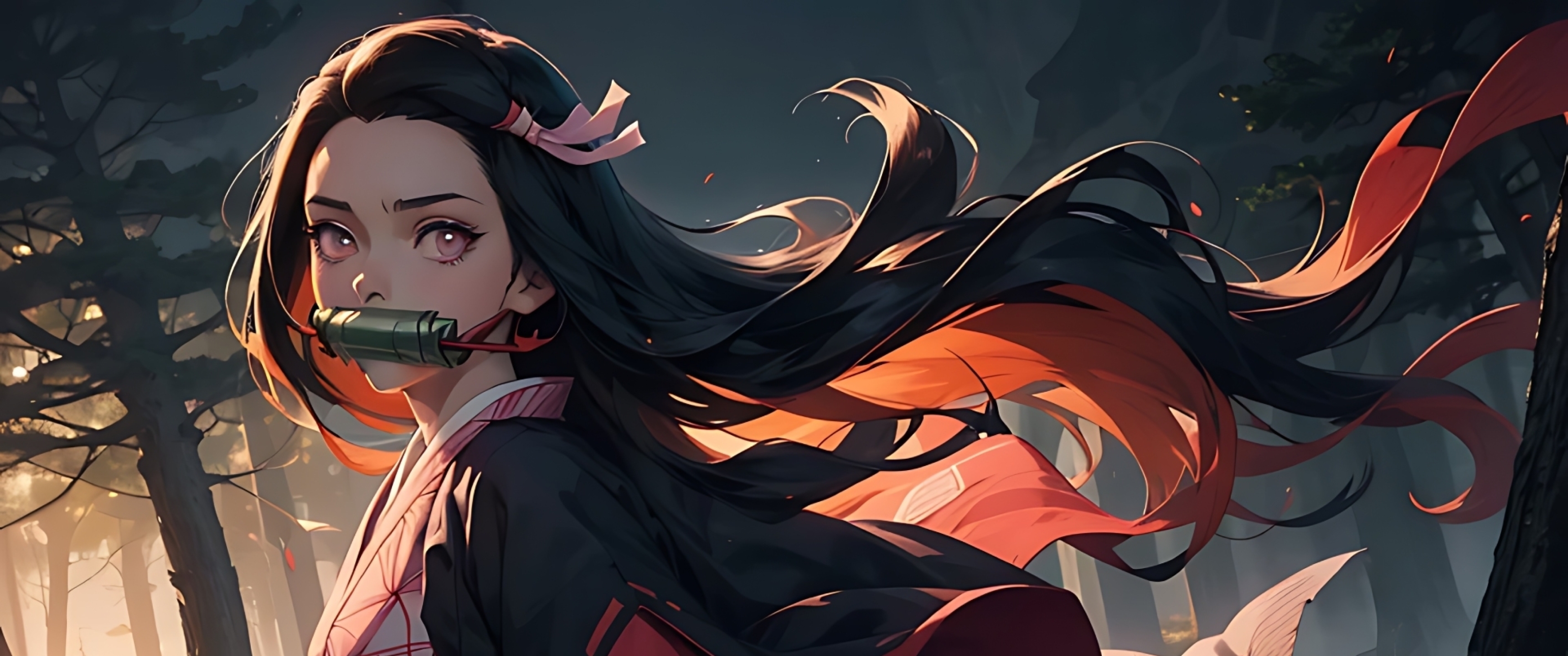 3440x1440 Resolution Nezuko Demon Slayer 2024 AI Art 3440x1440 ...