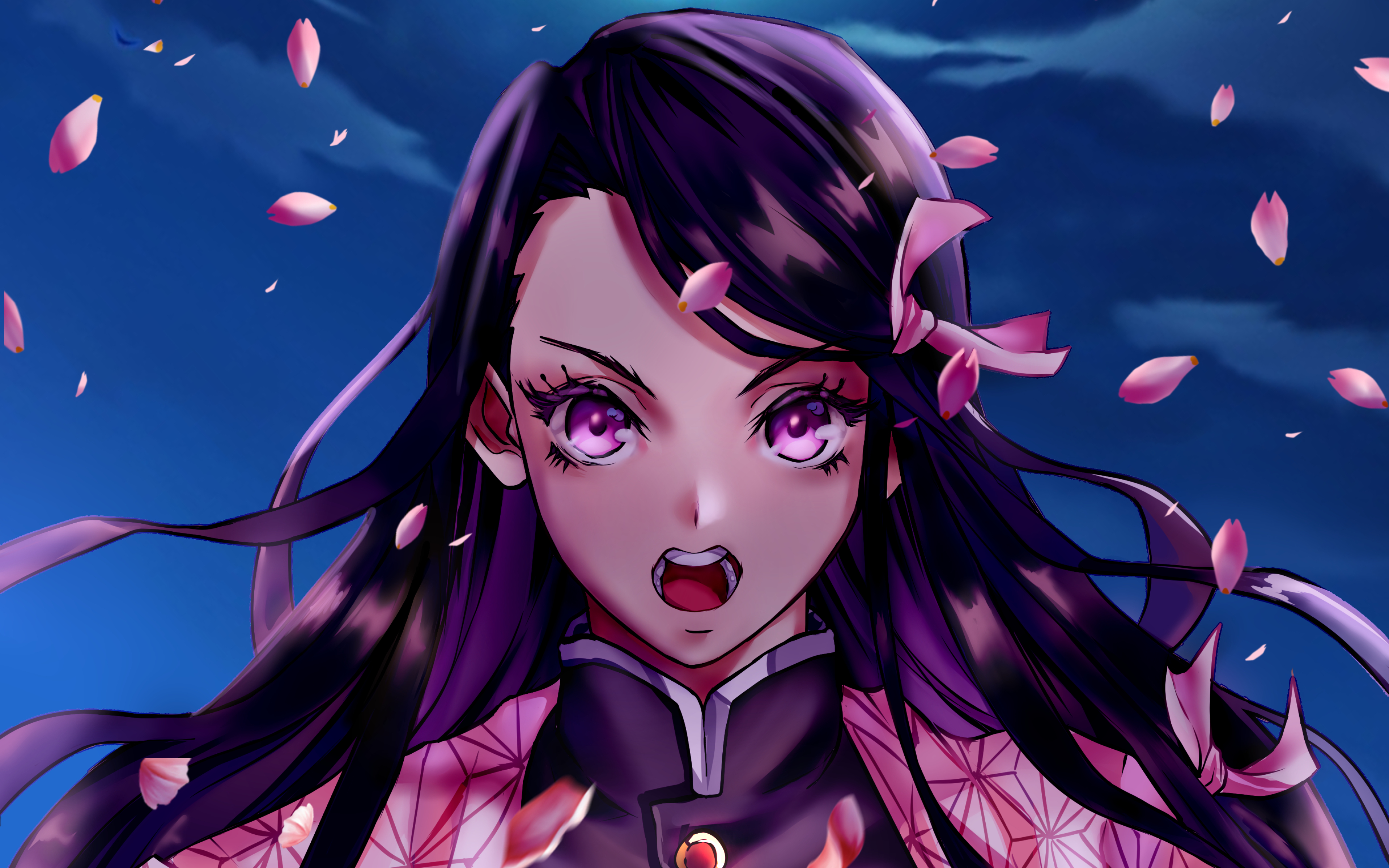 3840x2400 Resolution Nezuko Kamado Angry Kimetsu No Yaiba Art Uhd 4k 3840x2400 Resolution