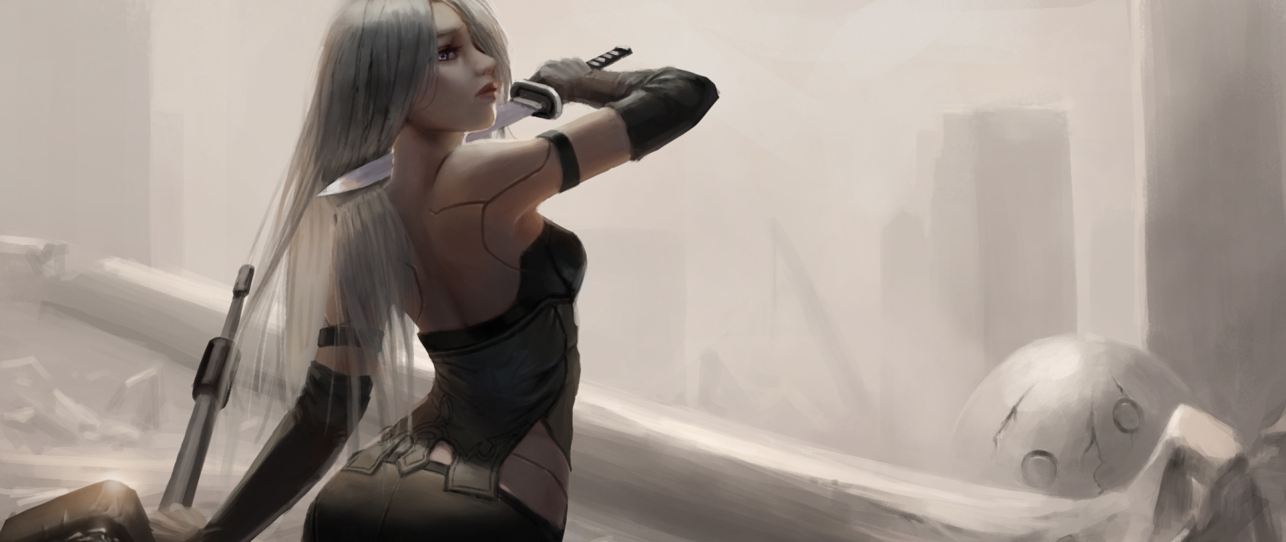 2560x1080 Nier Automata Fan Art 2560x1080 Resolution Wallpaper Hd Games 4k Wallpapers Images Photos And Background