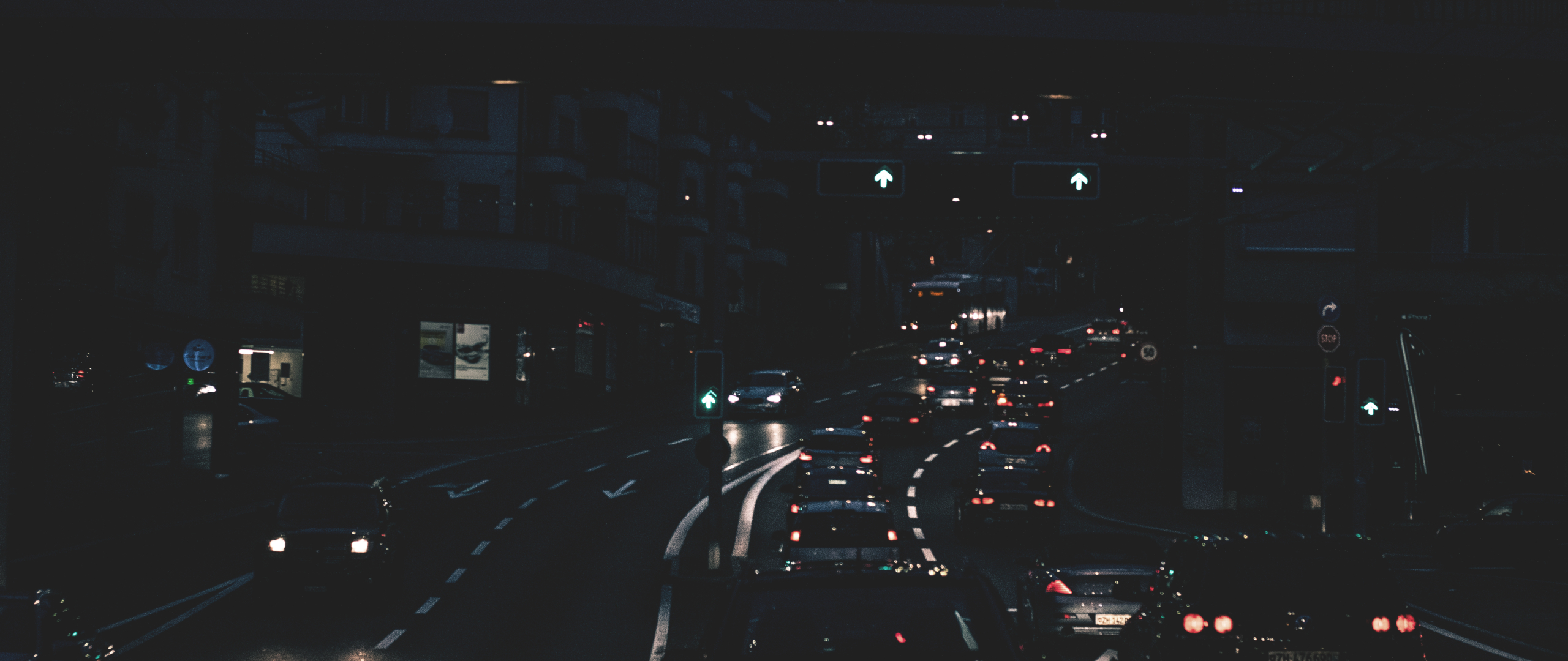 2560x1080 night city, city lights, cars 2560x1080 Resolution Wallpaper ...