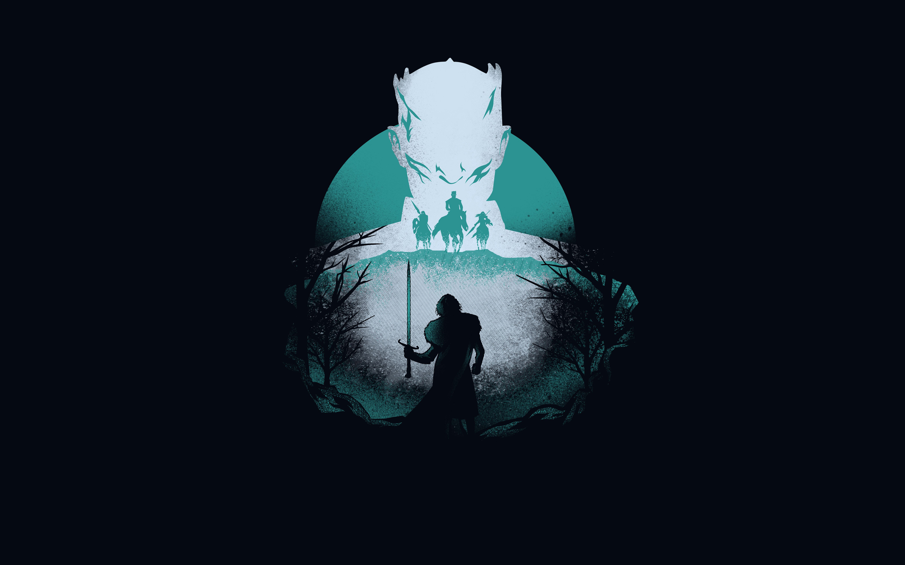 2880x1800 Night King Vs Wolf Game Of Thrones 8 Artwork Macbook Pro